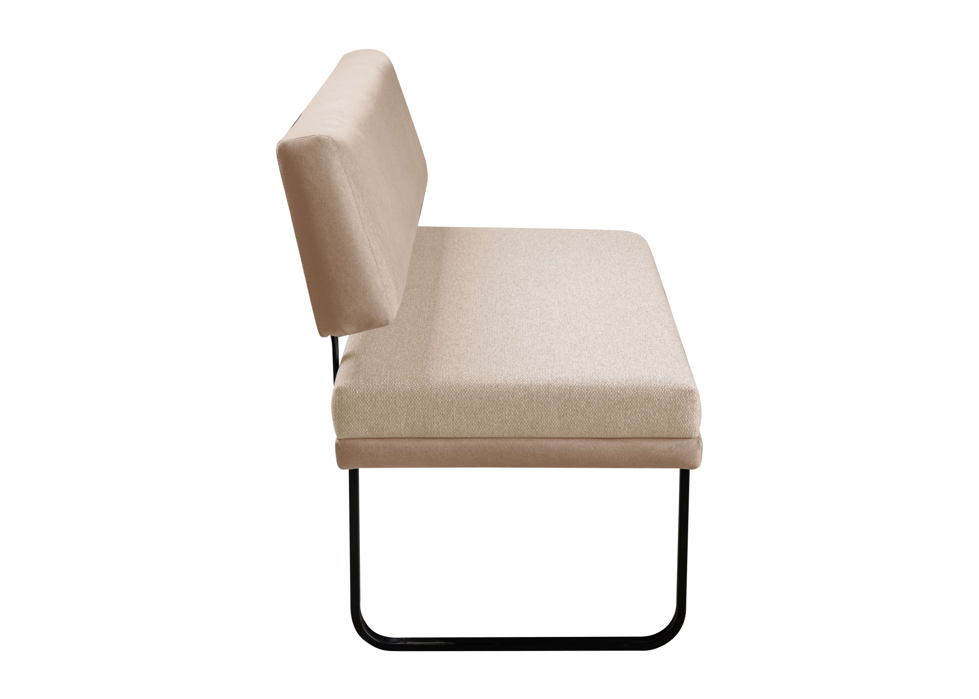 GOODproduct Banc »Gabi Esszimmerbank, Bank, Küchenbank, Polsterbank« Gestell aus matt-schwarzem Flachmetall, stabil, 2-Stoff-Design
