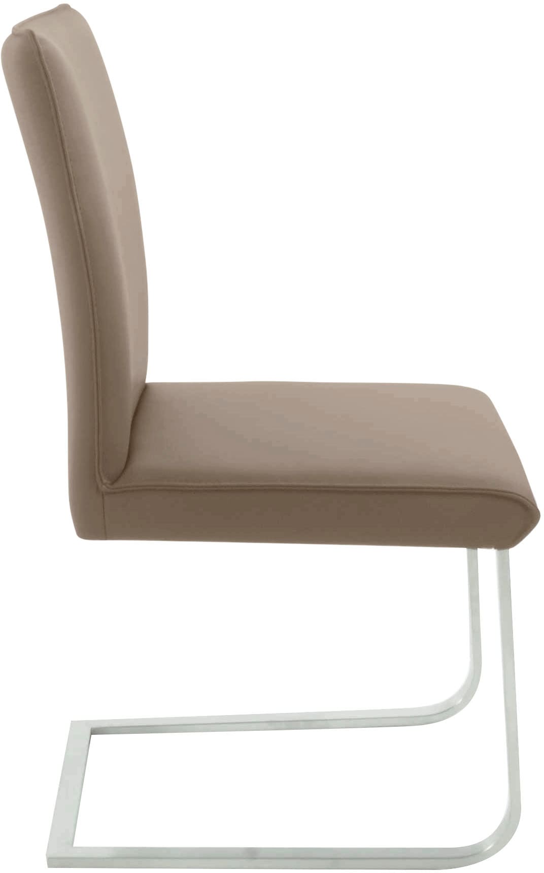 K+W Komfort & Wohnen Chaise cantilever »Santos III« () avec couture sellier, structure en acier inoxydable, confort d'assise haut de gamme