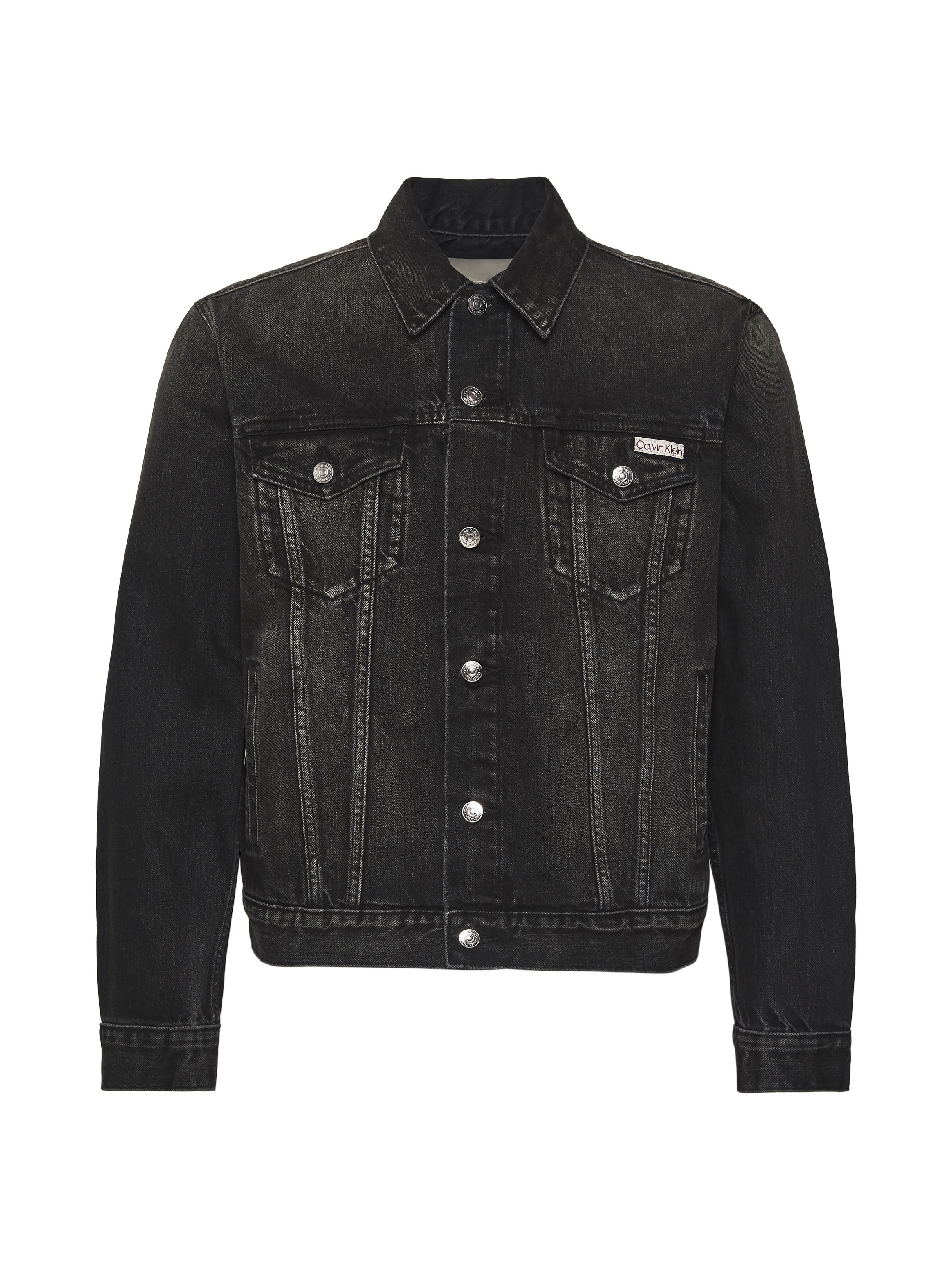 Calvin Klein Jeans Jeansjacke ohne Kapuze Regular fit mit Rundhalsausschnitt