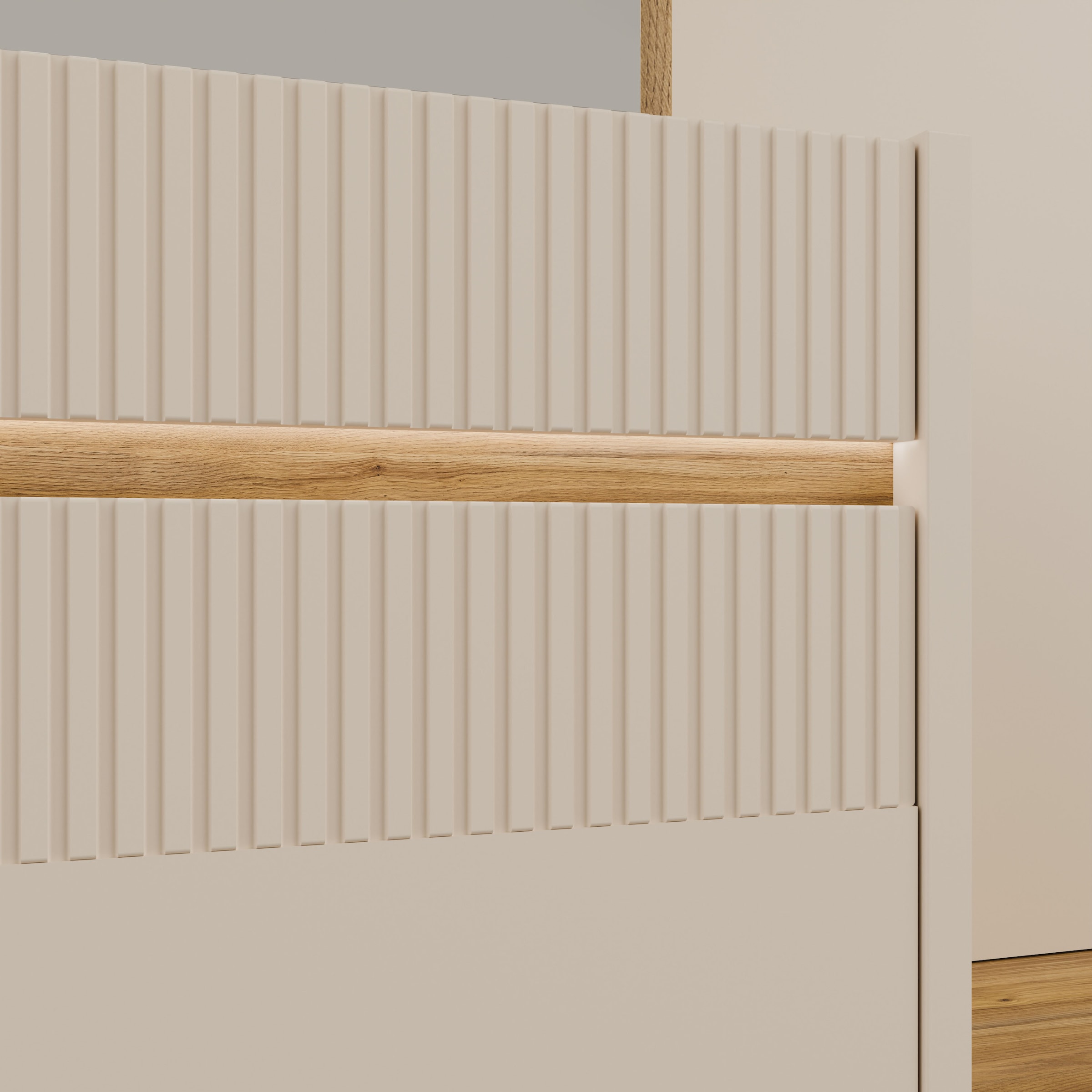 FORTE Vestiaire compact »Oak Squere Garderobe, 1 Türe, 1SK, 1 Klappe« L/H/P 108,4 /195,9/41,7 cm miroir, crochet, tringle à vêtements