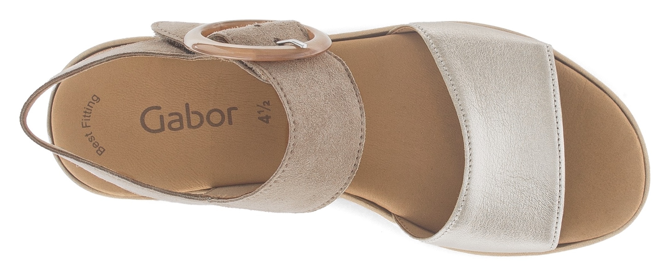 Gabor Sandales compensées  , Sommerschuh, Riemchensandale, Klettverschluss unter der Zierschnalle