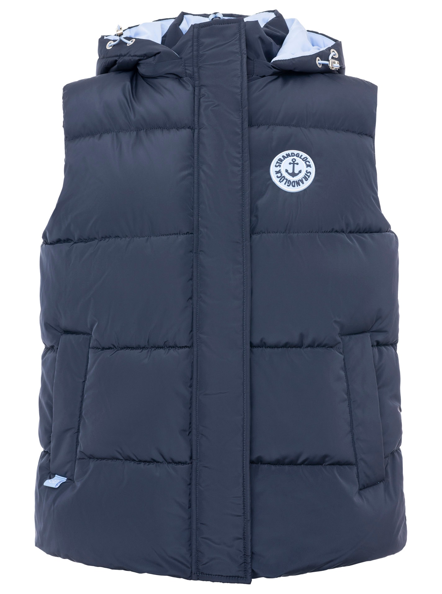 Zwillingsherz Gilet matelassé »"Strandglück"« Kapuze, Eingriffstaschen, Ankermotiv