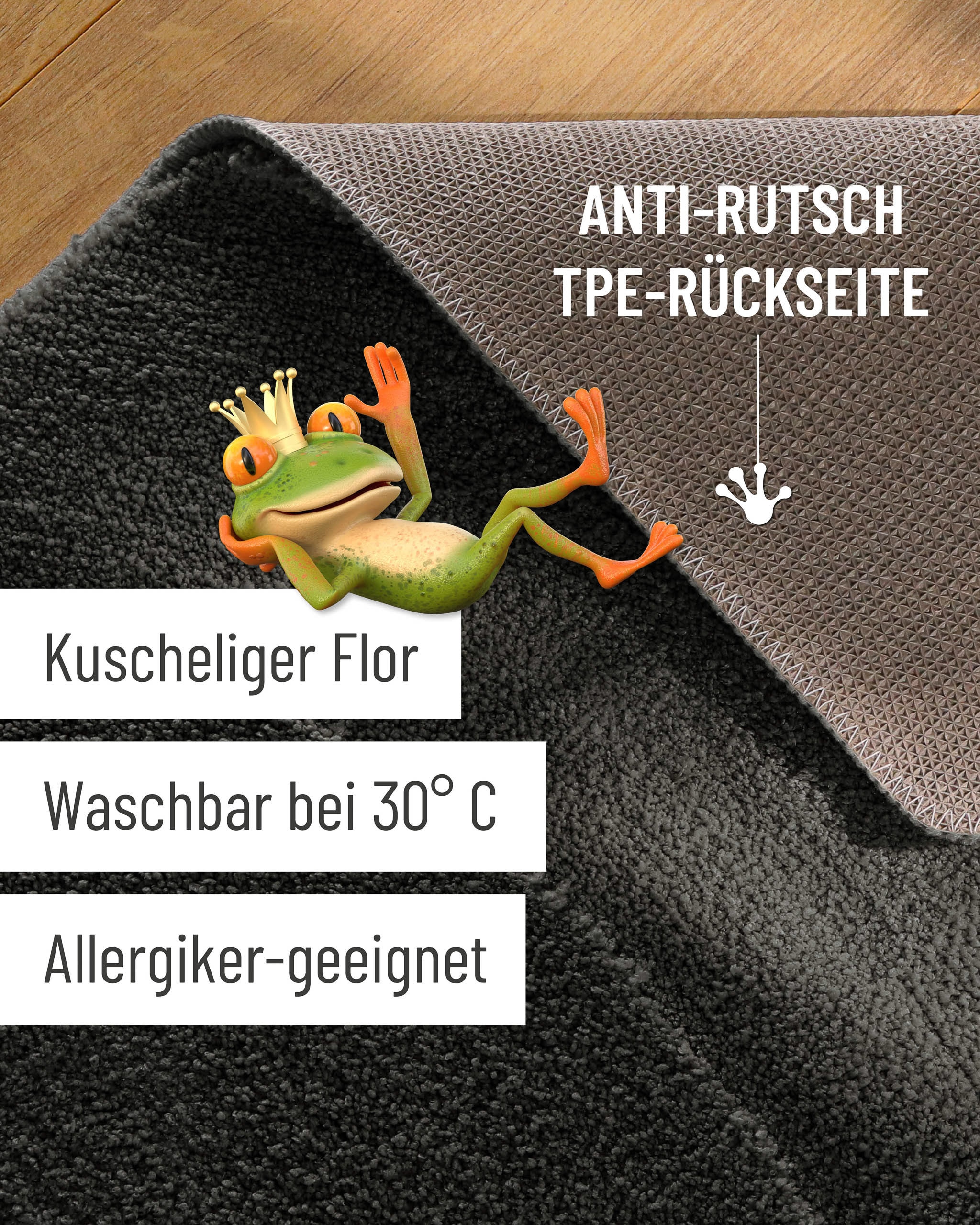 Wecon home Tapis de bain »Marc« Höhe 25 mm Badteppich, Hoch-Tief-Linien, weich, rutschhemmend, waschbar, getuftet