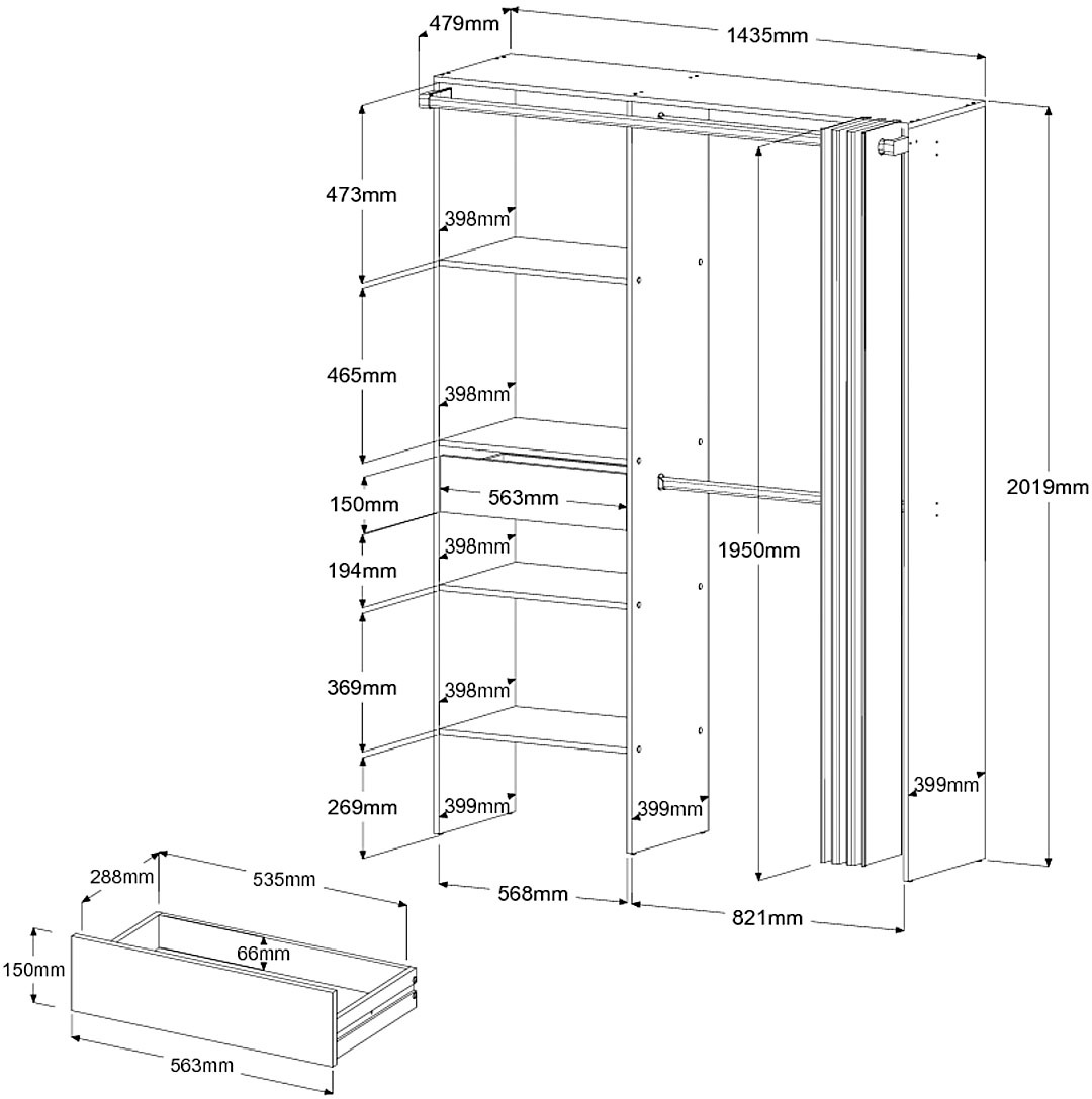Parisot Armoire multi-usages »Parisot Bari 1« Packung, 1 cuis tlg.