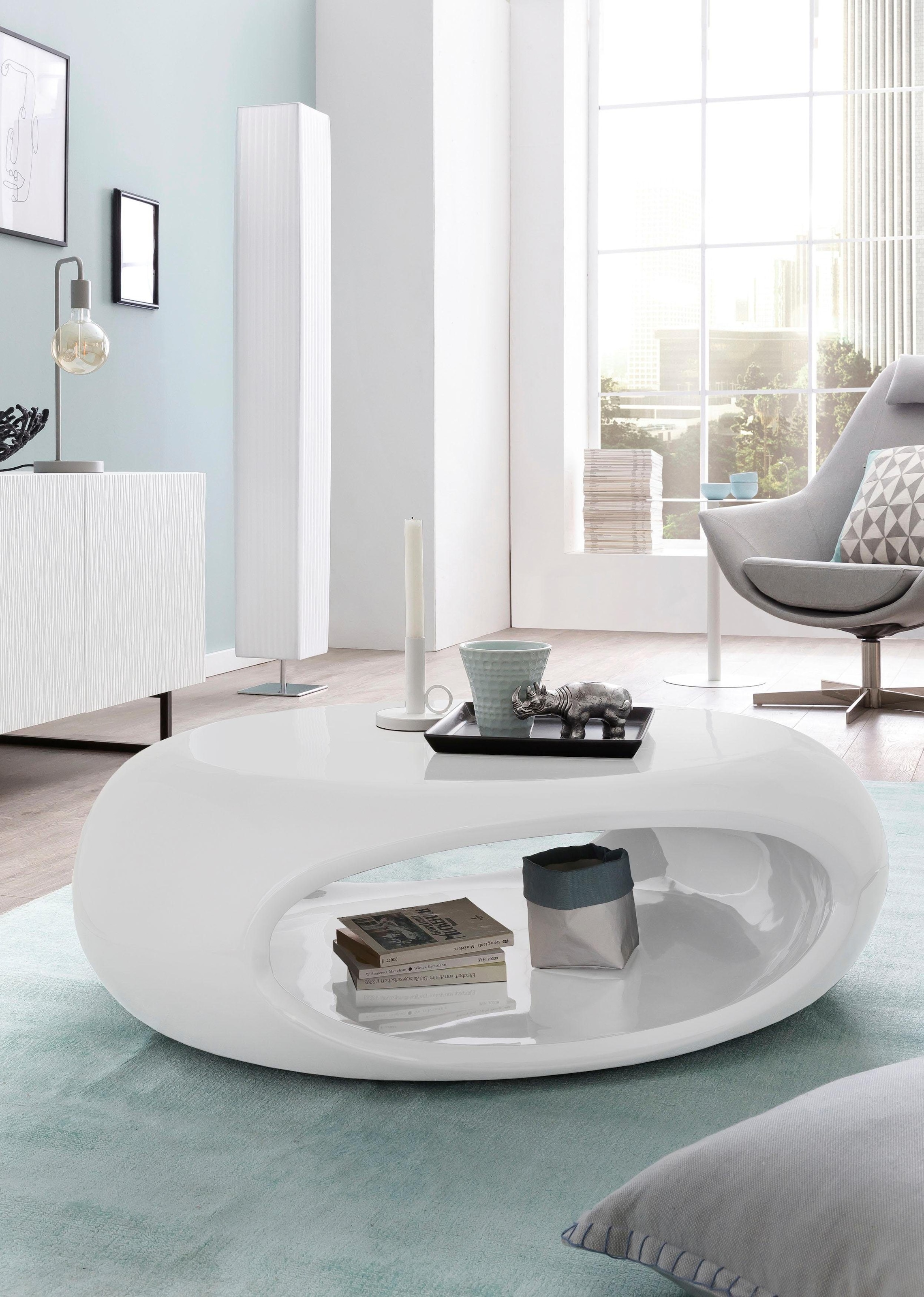 SalesFever Table basse »Coffeetable im minimalistischen Stil« komplett aus hochwertigem Fiberglas