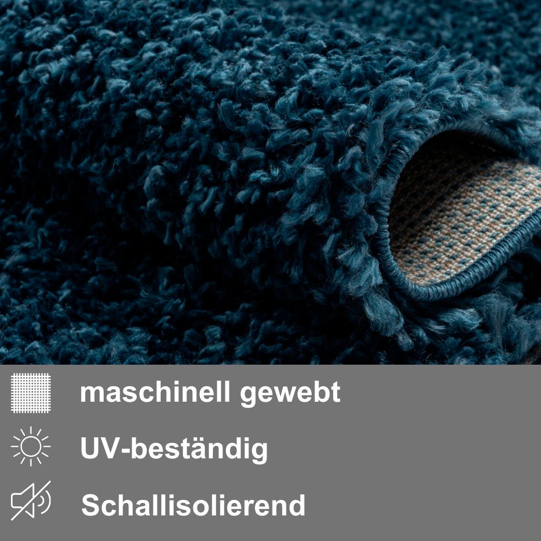 GOODproduct Hochflor-Bettumrandung »Banji« Höhe 37 mm 3 tlg. Uni Farben, weich und flauschig, auch als Läufer & in rund erhältlich