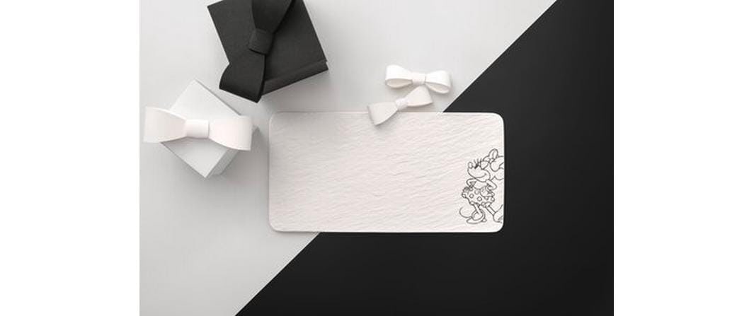Villeroy & Boch Servierplatte »Manufacture Rock Blanc Mickey Mouse« Elegante Servierplatte mit Disney-Motiv in Steinoptik