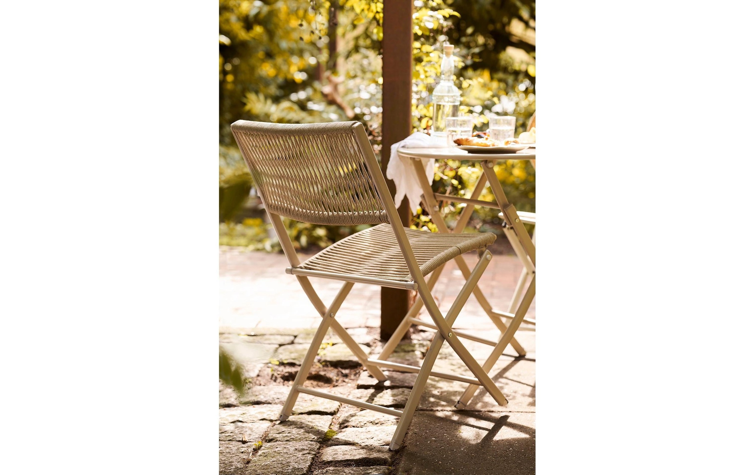 House Nordic Garten-Essgruppe »Arcas Taupe« 3-teiliges Gartenmöbel-Set mit Tisch und Stühlen
