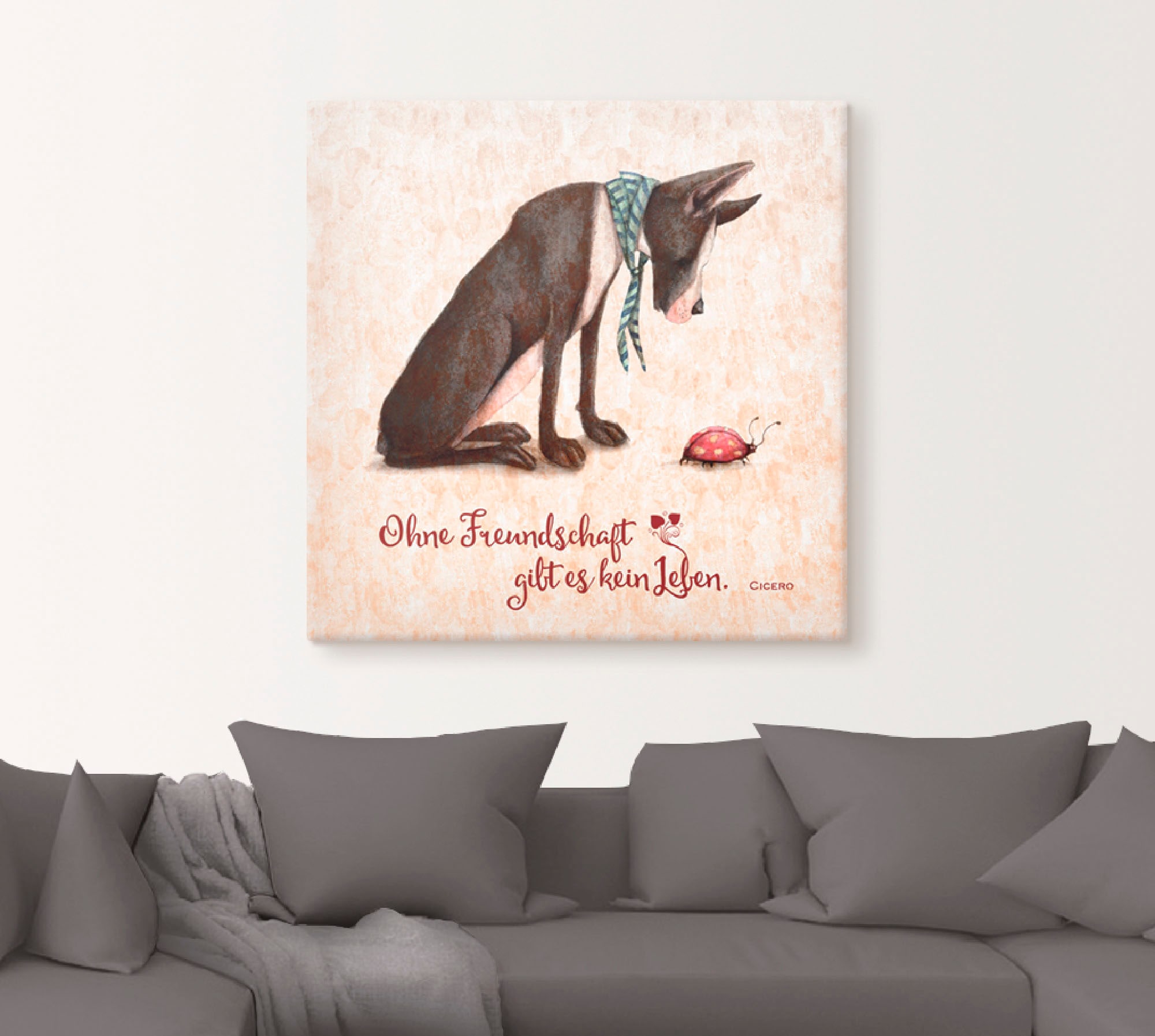 Artland Leinwandbild »Lebensweisheit Freundschaft« Tiere 1 Stk. tlg. als Alubild, Outdoorbild, Leinwandbild, Poster in verschied. Grössen