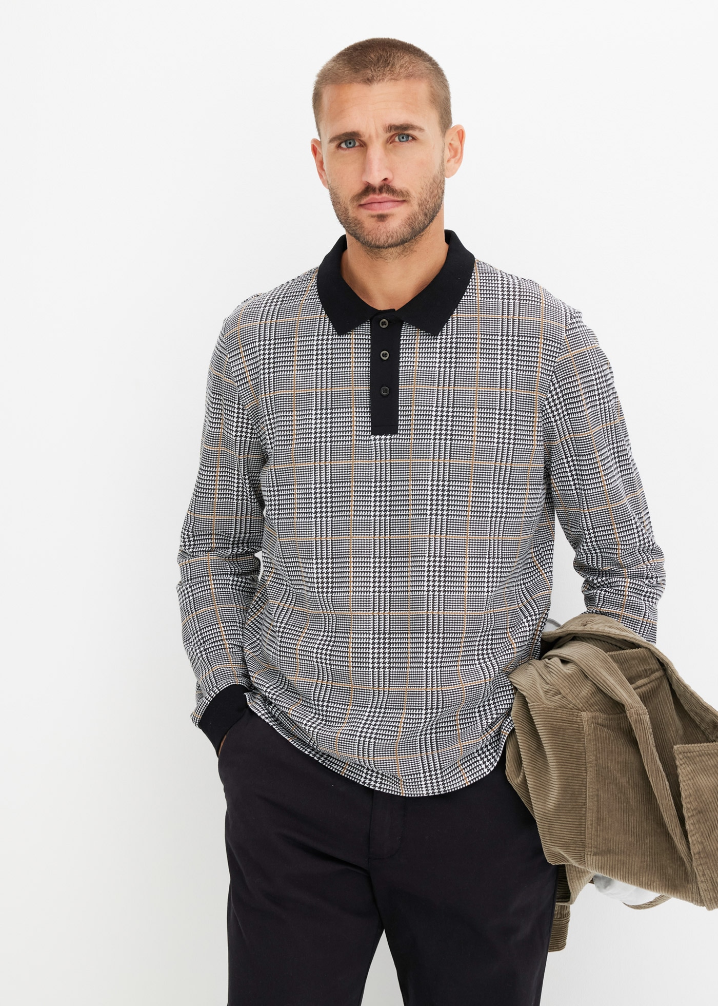 bonprix Polo »Piqué Polo-Langarmshirt aus Baumwolle« regular fit, aus reiner Baumwolle, mit Piqué-Struktur