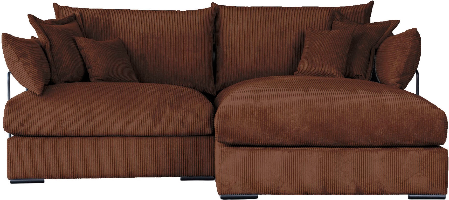 Home affaire Canapé d'angle »Casa XL L-Form, B: 190 cm« 4 Zierkissen, Mega-Sofa, in Cord oder Chenille-Struktur, Federkern