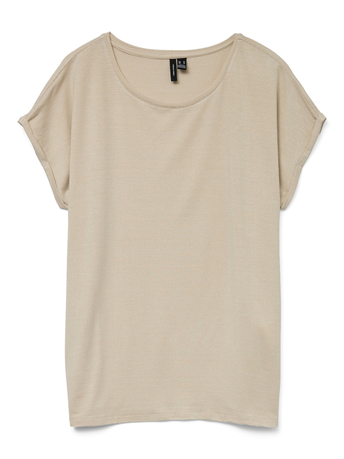 Vero Moda Shirt à col rond »VMLAVA PLAIN SS TOP LUREX STRIPE« Viskosemischung, loose fit