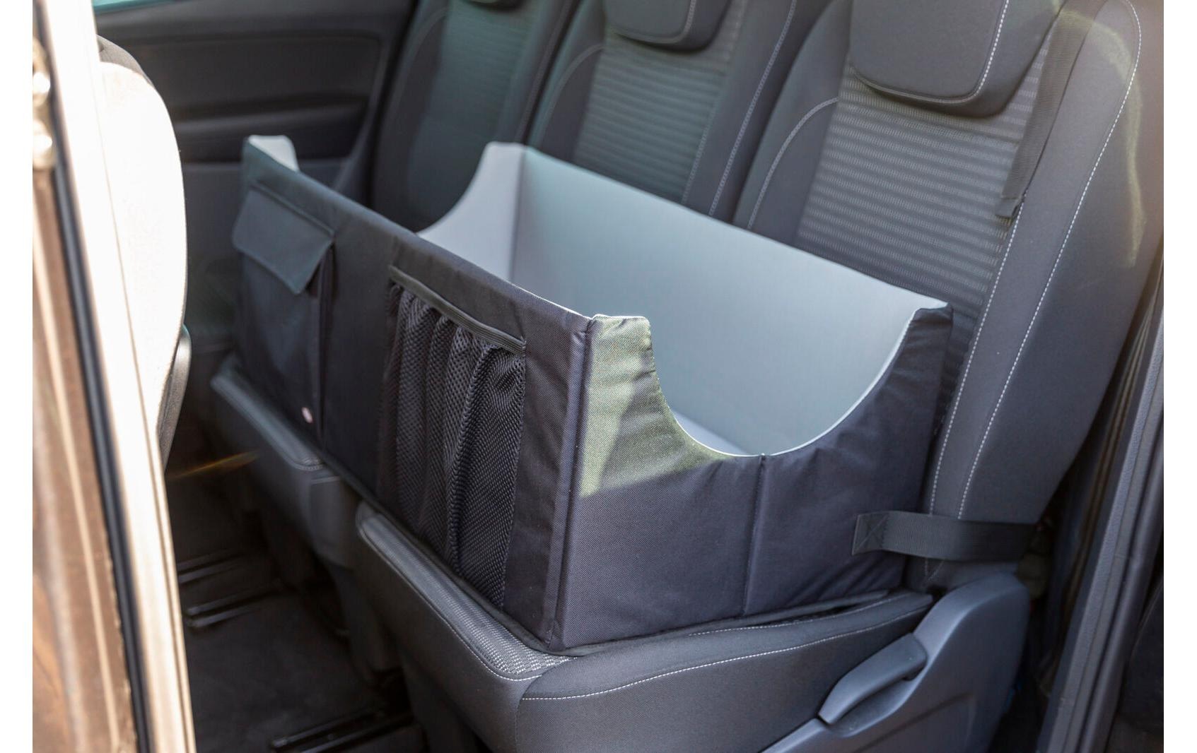 TRIXIE Siège-auto pour chien »Doppelt, 80 × 28 × 39 cm, Schwarz/Grau« Polyester