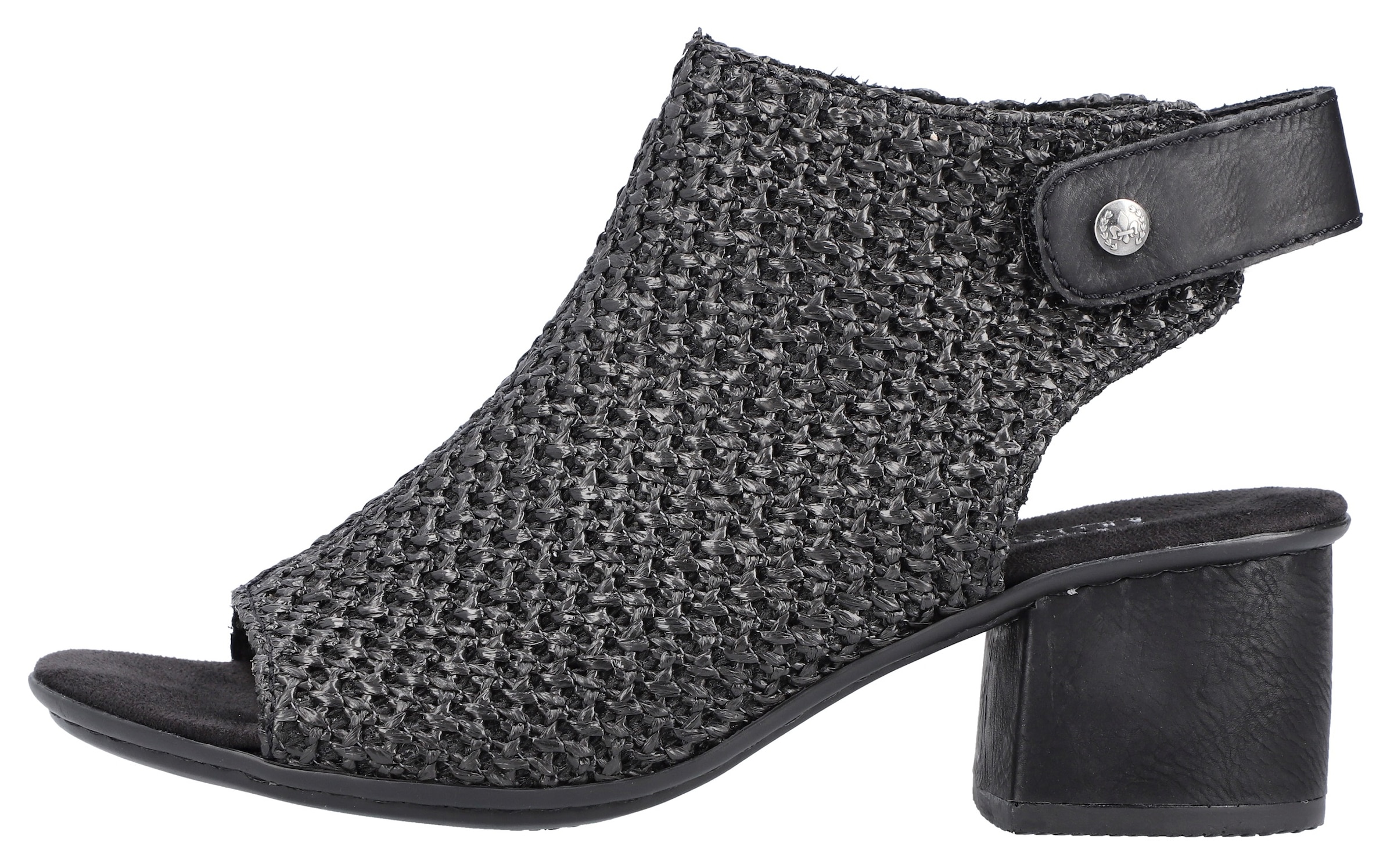 Rieker Sandalette  , Sommerschuh, Sandalette, Blockabsatz, in modischer Flecht-Optik