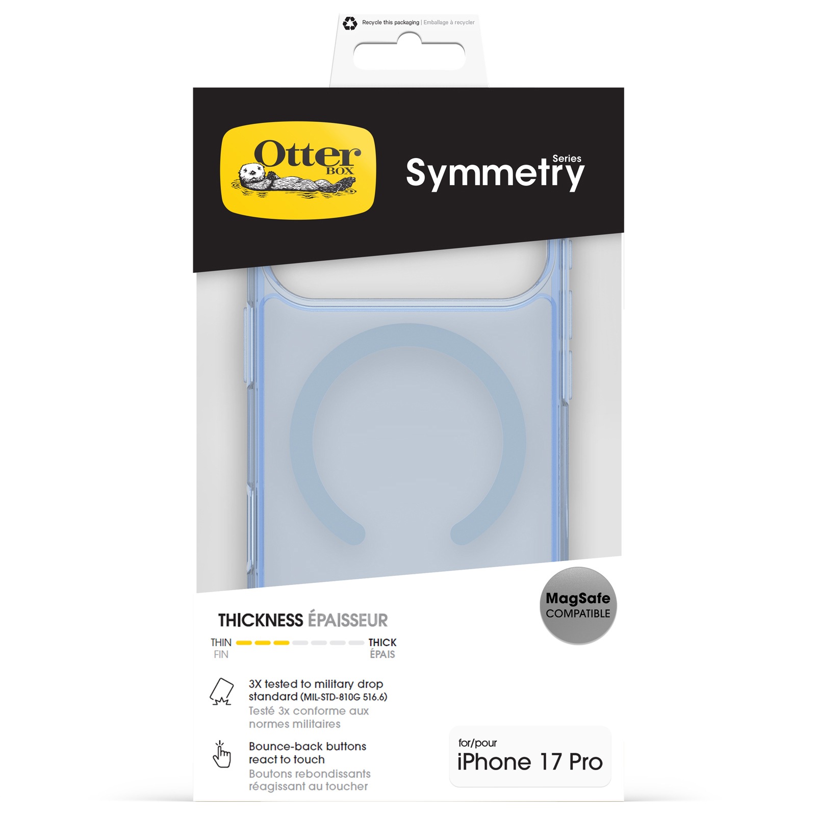 Otterbox Housse pour téléphone portable »Symmetry Series Clear mit MagSafe für Apple iPhone 17 Pro« Backcover, Schutzhülle, Handyschutzhülle, Case, Schutzcase, stossfest