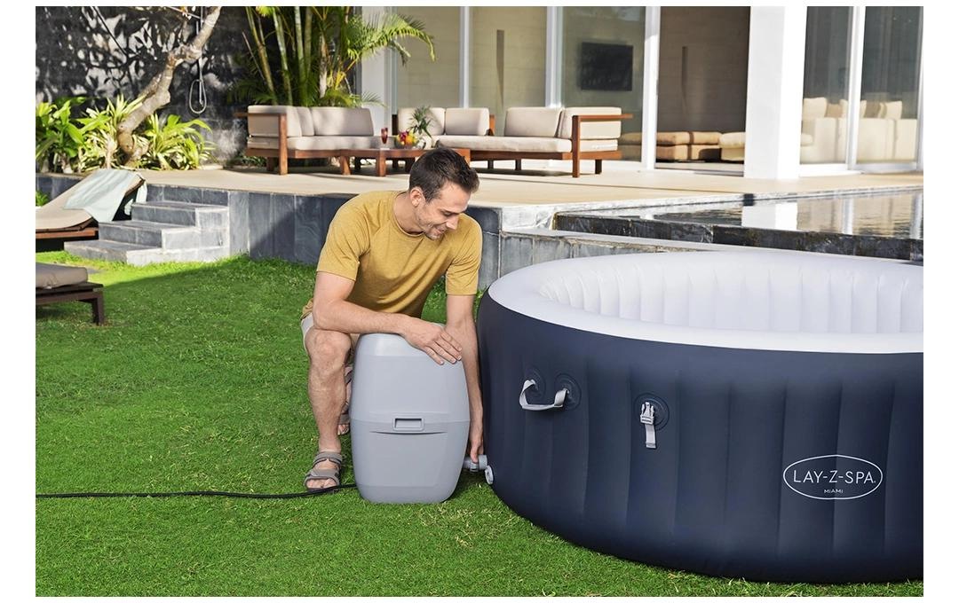 Bestway Whirlpool »Miami AirJet Ø 180« Aufblasbarer, energieeffizienter Whirlpool für vier Personen