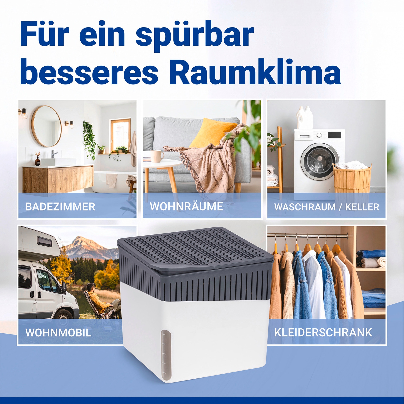 WENKO Luftentfeuchter »Cube« für 80 m³ Räume 2 x 1000g