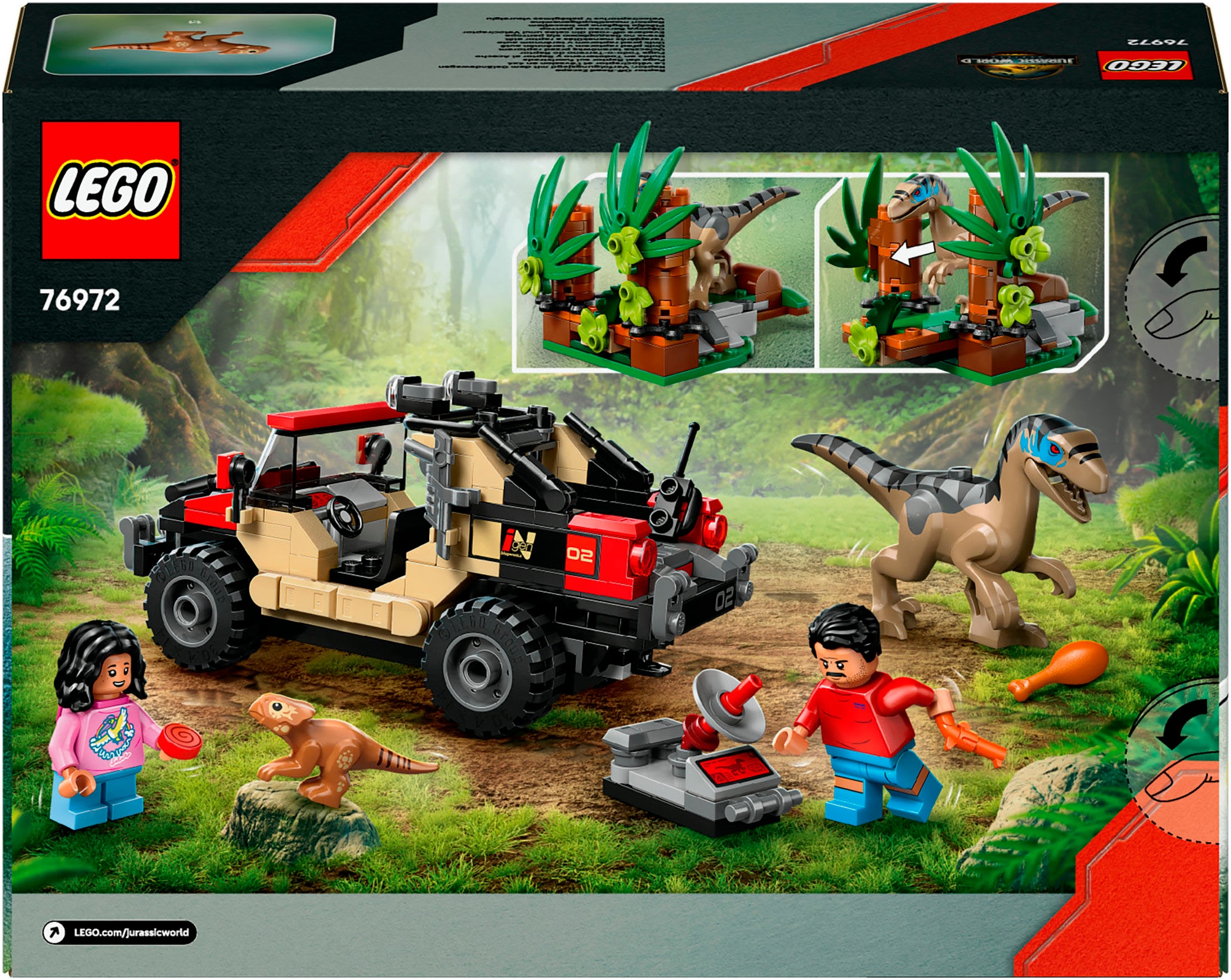 LEGO® Konstruktionsspielsteine »Raptor: Verfolgungsjagd mit dem Geländewagen (76972)« LEGO Jurassic World; Made in Europe