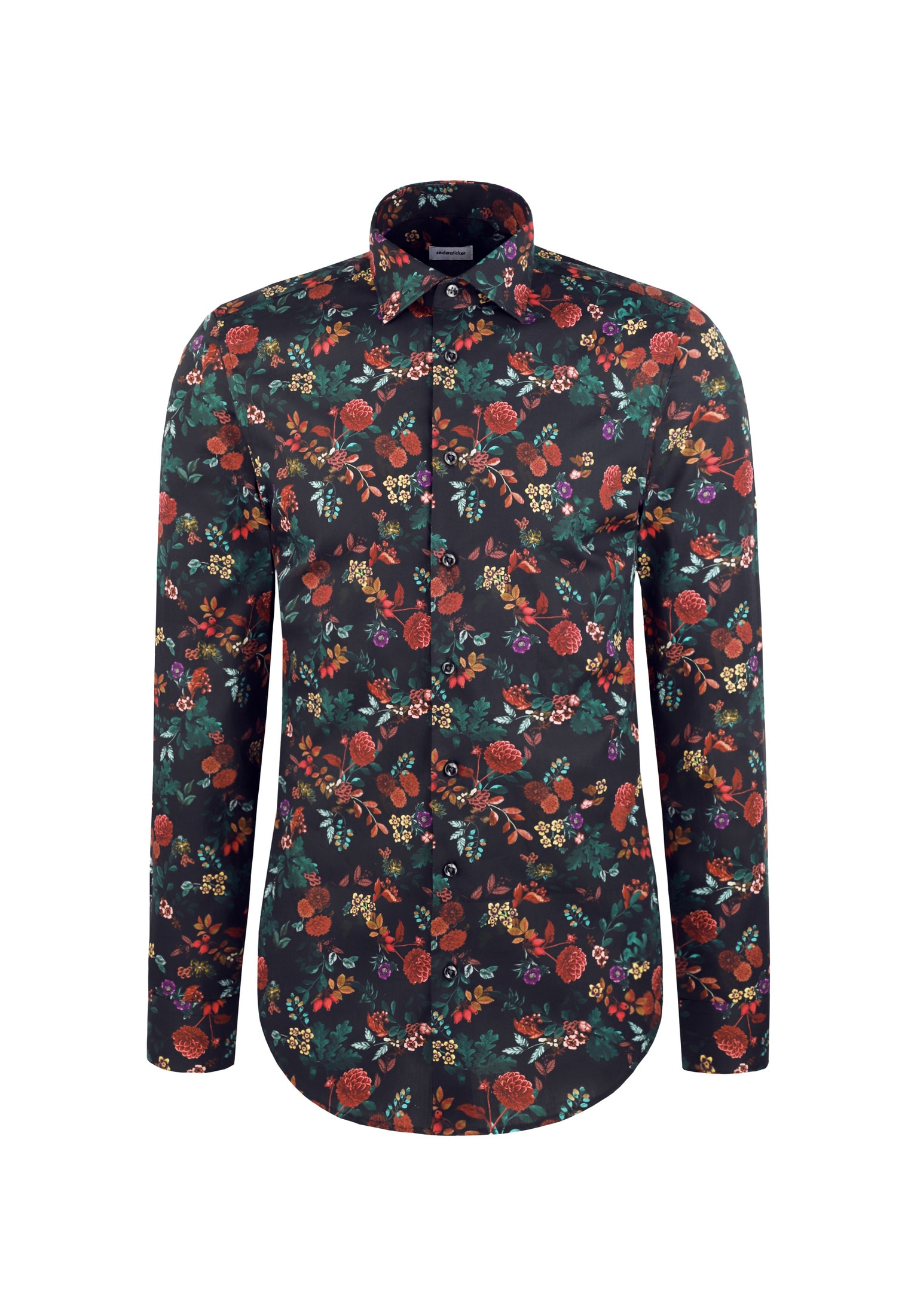 seidensticker Chemise d'affaires »Schwarze Rose« Shaped 1/1 Kentkragen Druck