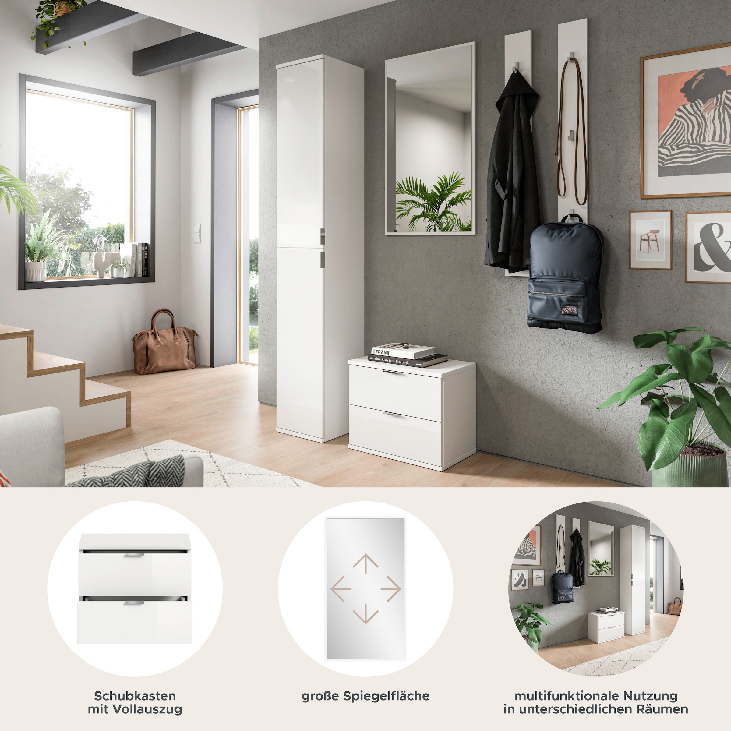 Home affaire Garderoben-Set »Trondheim, Garderobenset 4-tlg. Breite 148 cm,« 4 Stk. tlg.