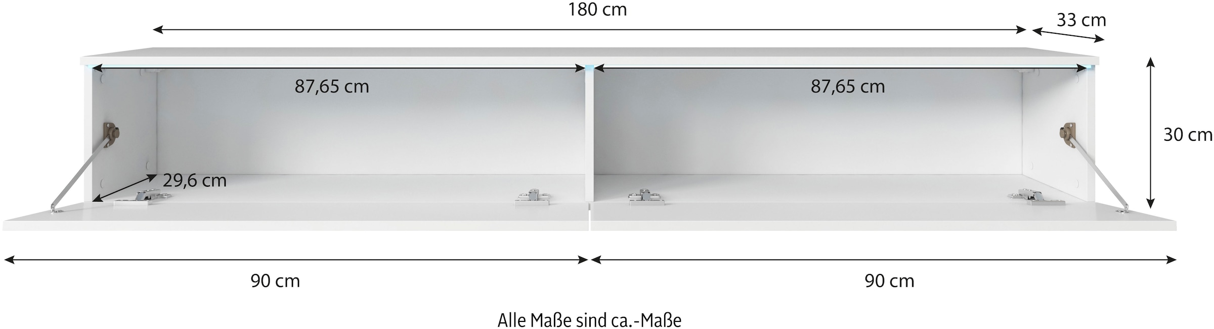 Home affaire Table basse »Vera, wahlweise mit oder ohne Beleuchtung« face MDF fraisée avec effet 3D, montage debout et suspendu possible
