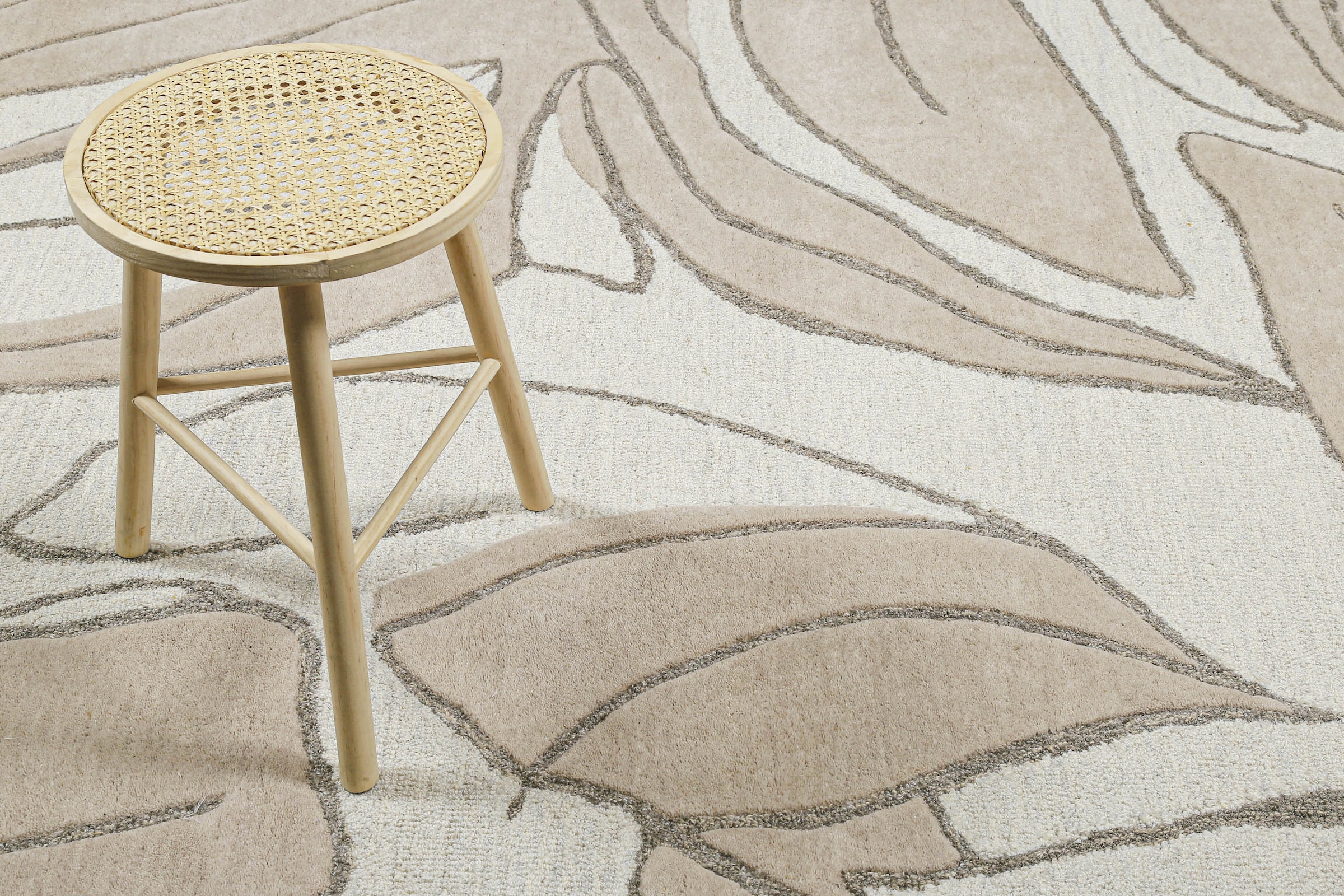 Wecon home Teppich »Tunia« rechteckig 10 mm Höhe handgefertigt, floral, pflegeleicht, Wolle, Wohnzimmer, Schlafzimmer