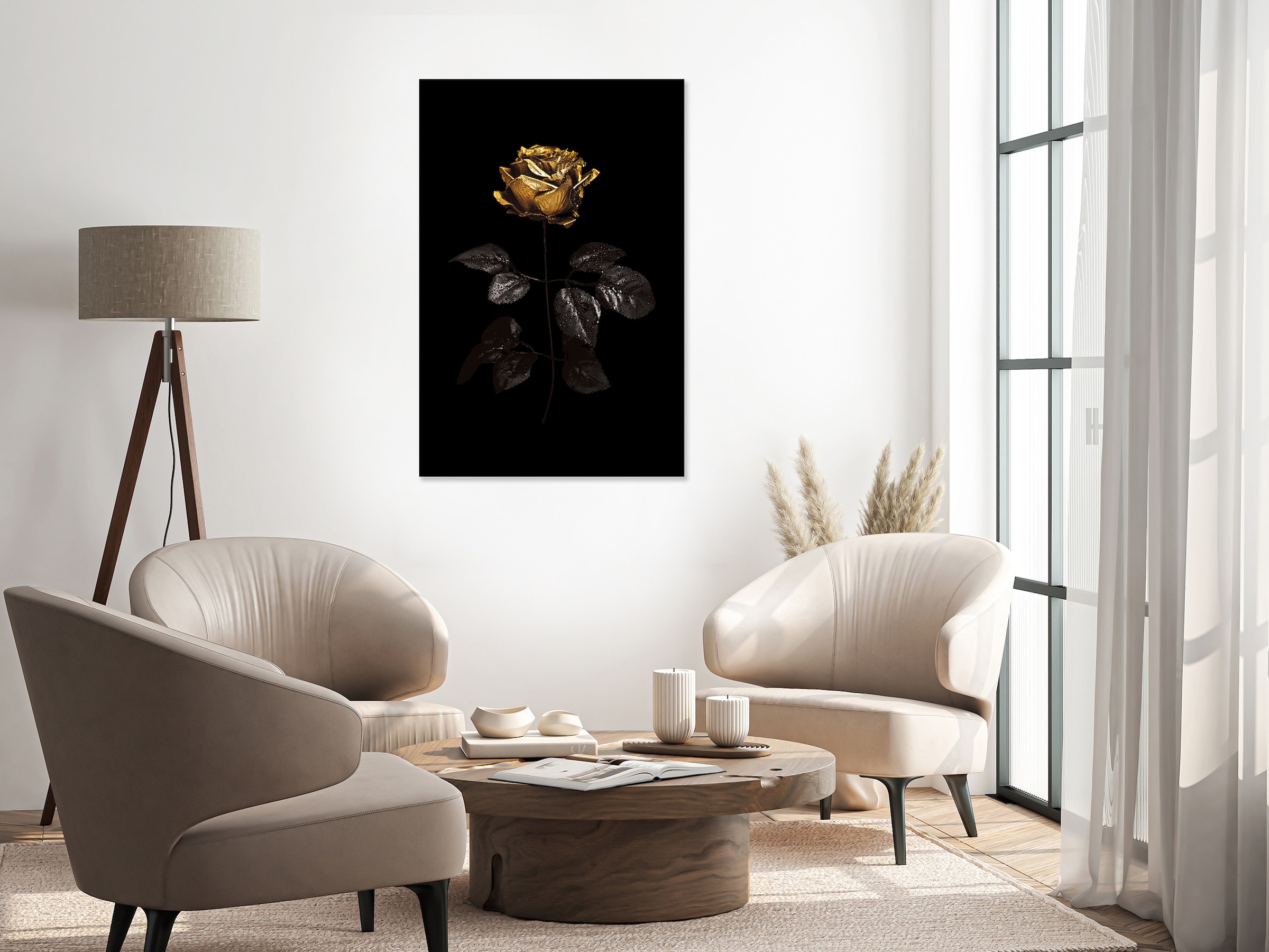 queence Tableau en verre acrylique »Wandbild, Goldbild, Bild Rose mit Blattgold veredelt« Abstrait | Art | Fantasy Fini à la main avec feuille d'or pour un aspect noble et intemporel.
