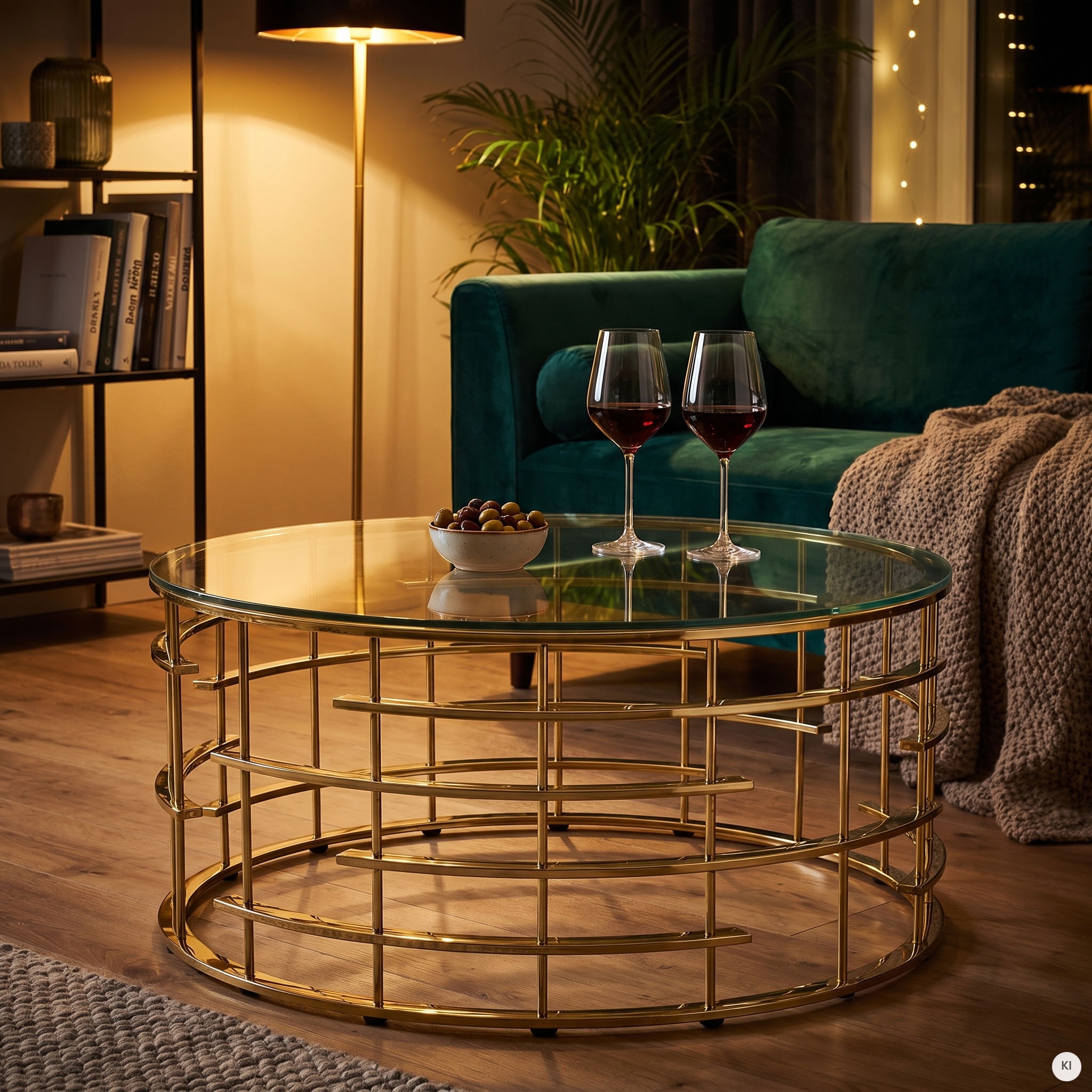 SalesFever Table basse »Glastisch: Stil und Funktionalität Wohnzimmertisch« structure en acier inoxydable