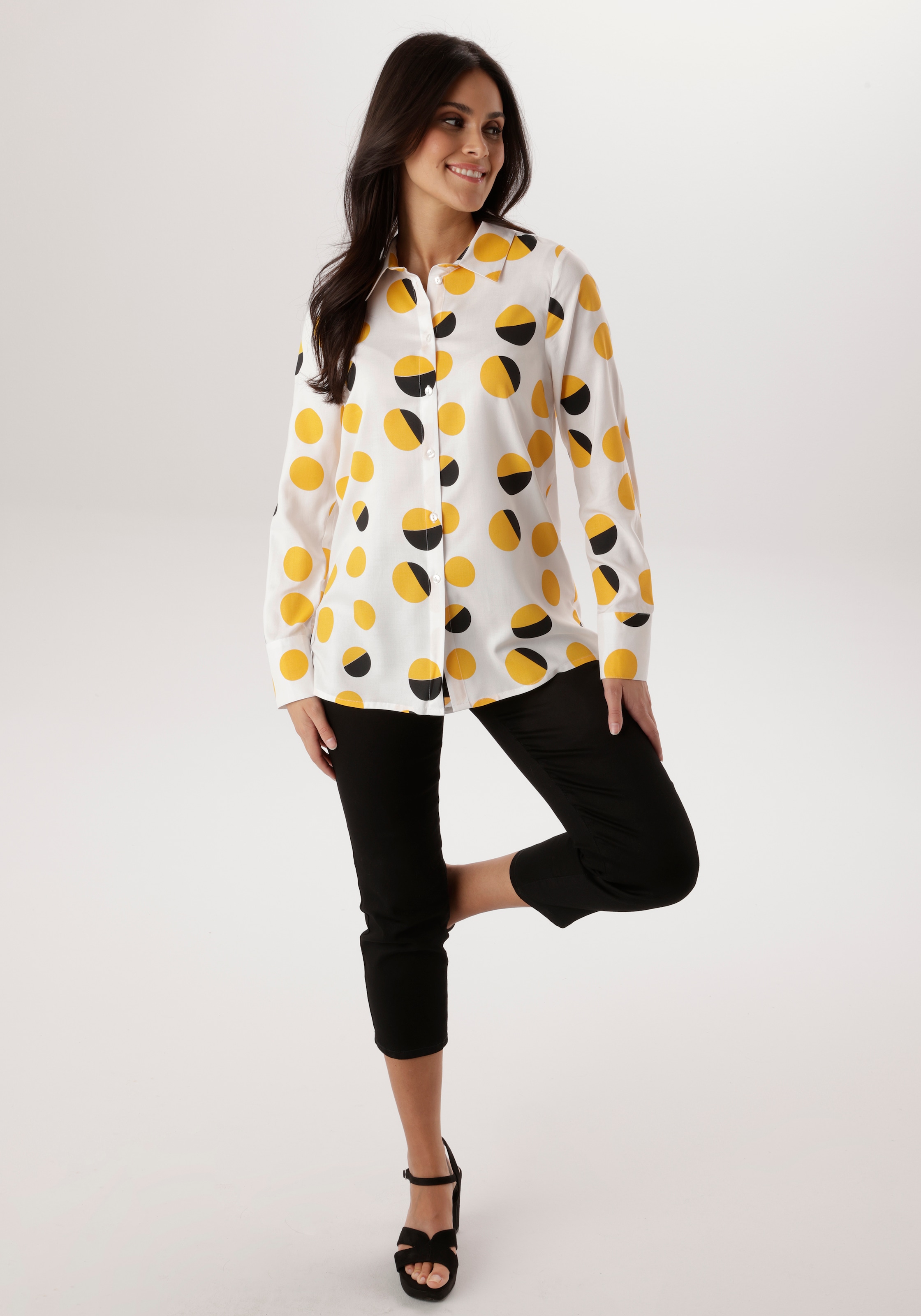 Aniston SELECTED Blouse chemise avec dégradé circulaire tendance et harmonieux