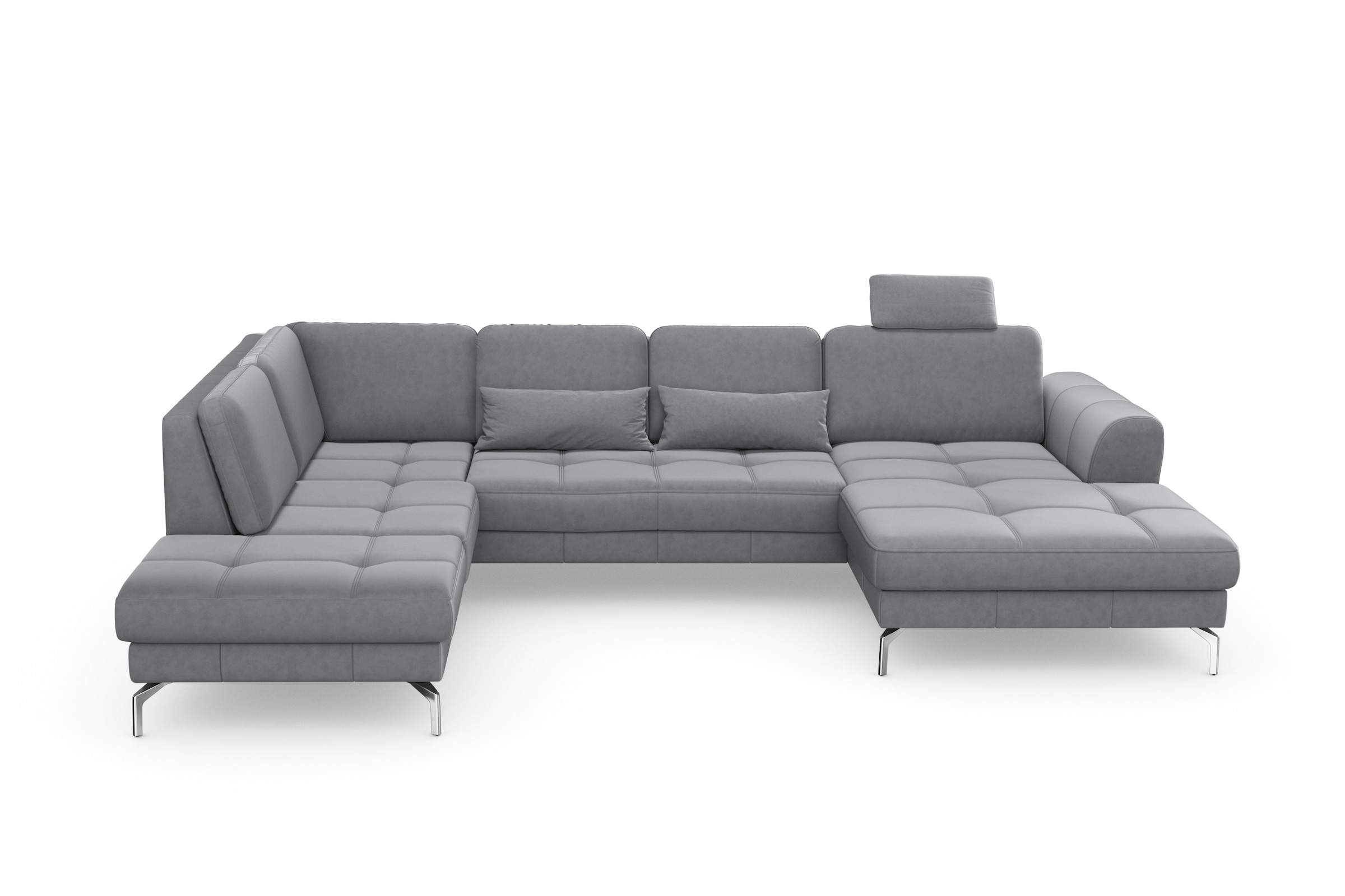 sit&more Wohnlandschaft »Bendigo U-Form« inklusive Sitztiefenverstellung, Bodenfreiheit 15 cm, in 2 Fussfarben