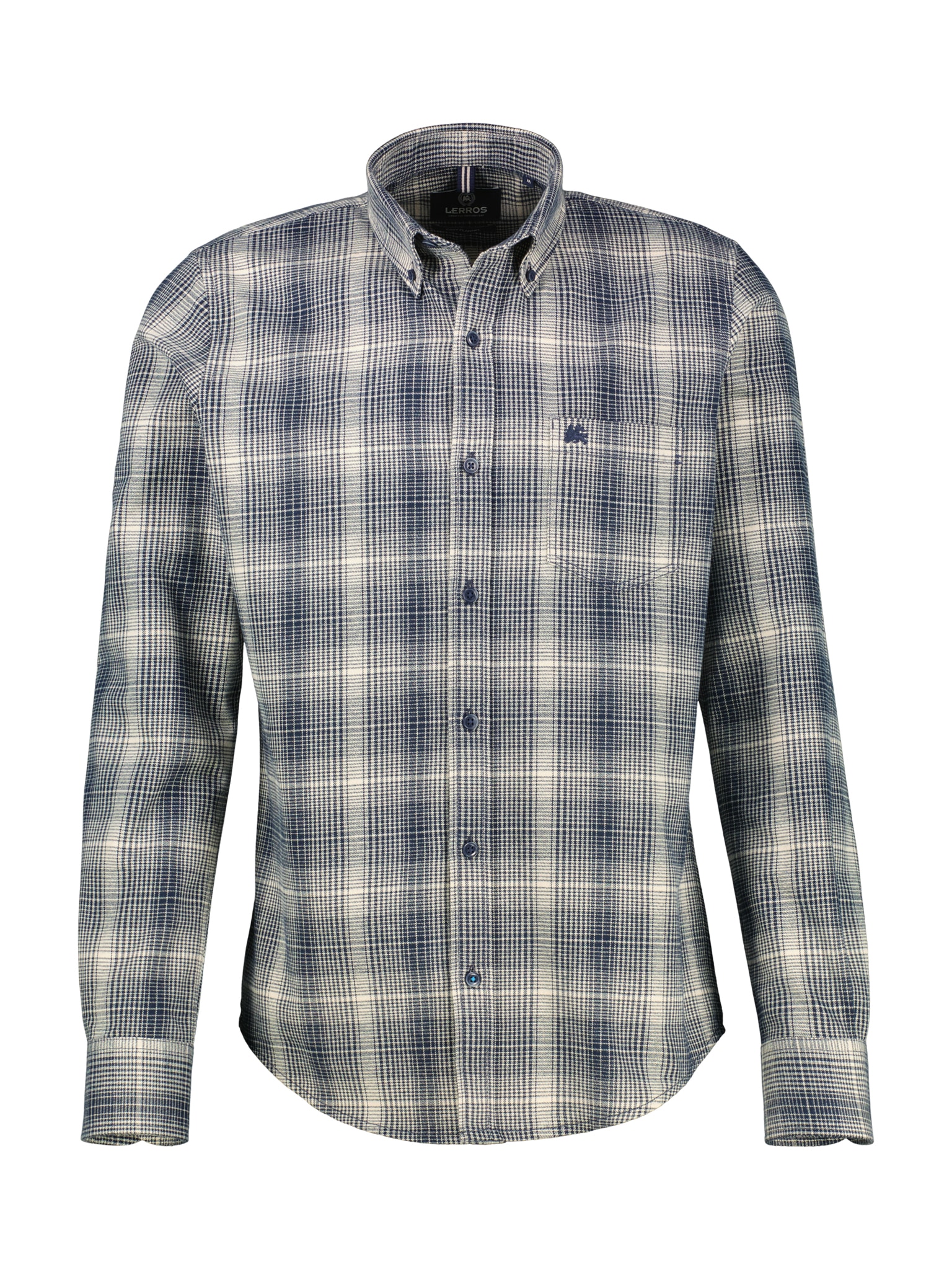 LERROS Chemise à carreaux mit Logo Stickerei