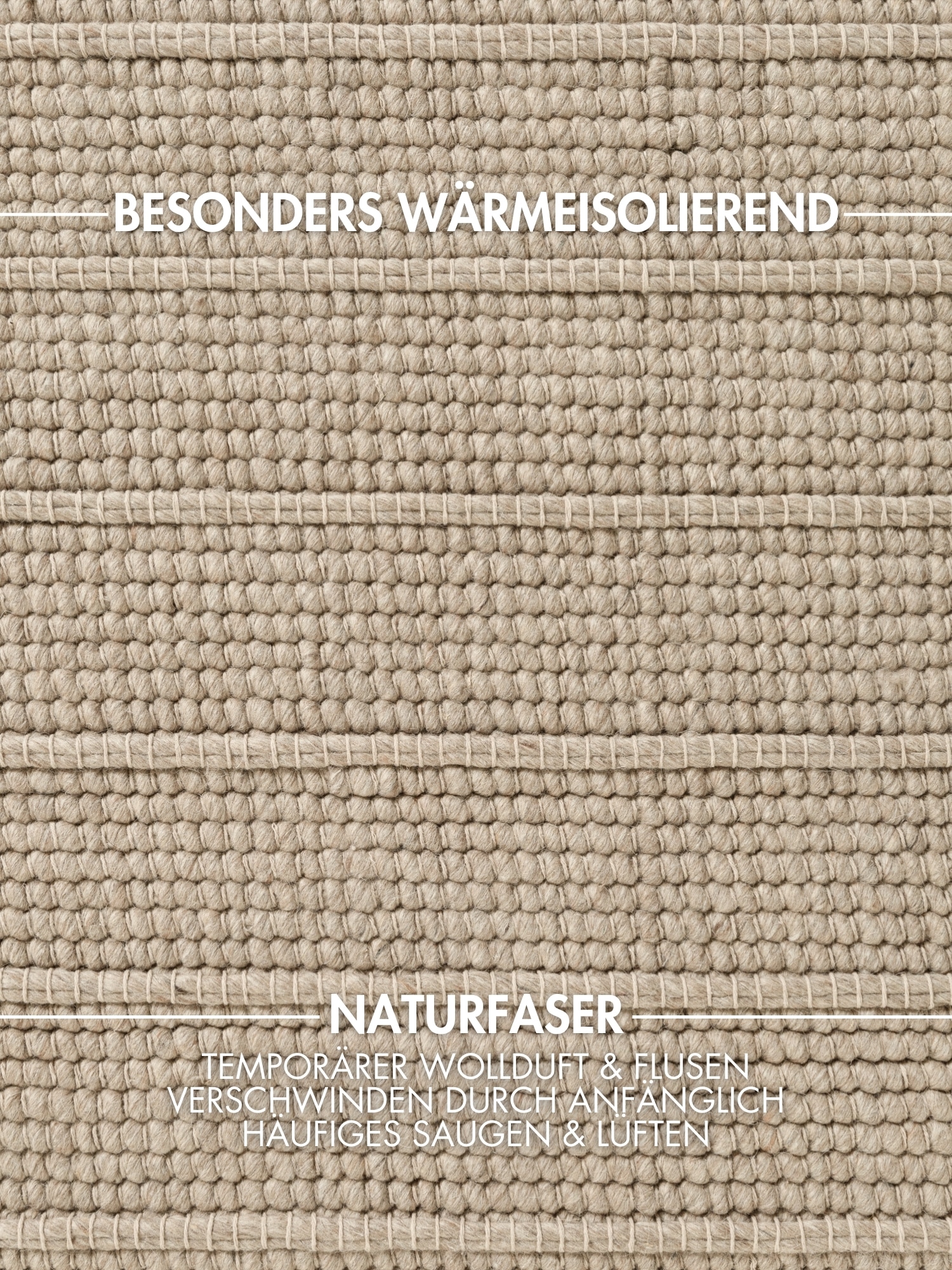 Ted Baker Tapis en laine »Parker« Rectangulaire 7 mm Höhe Wolle, Natur, handgewebt, Wohnzimmer, Schlafzimmer, Boho, Skandi