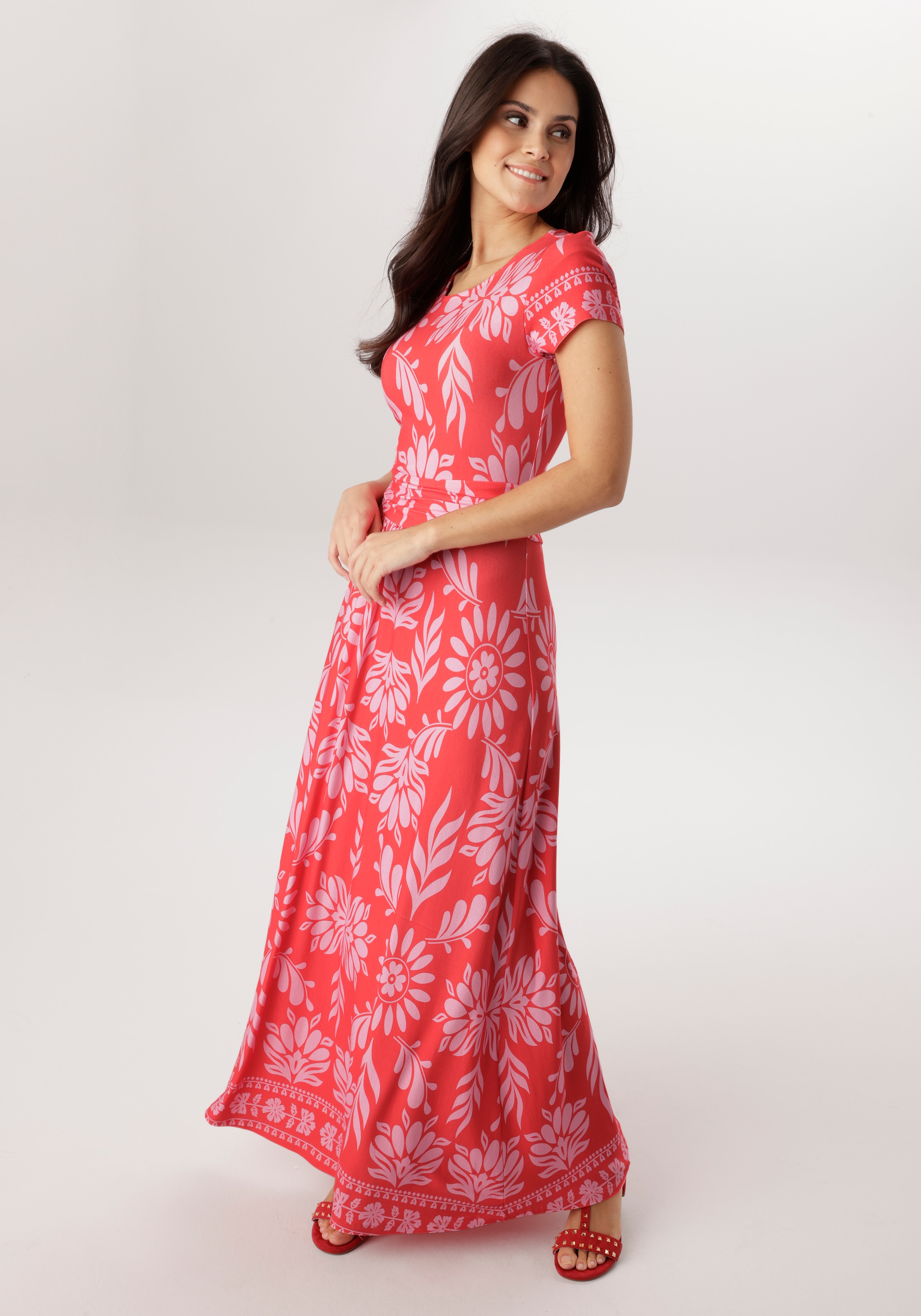 Aniston SELECTED Sommerkleid mit gerafftem Bund in der Taille - NEUE KOLLEKTION