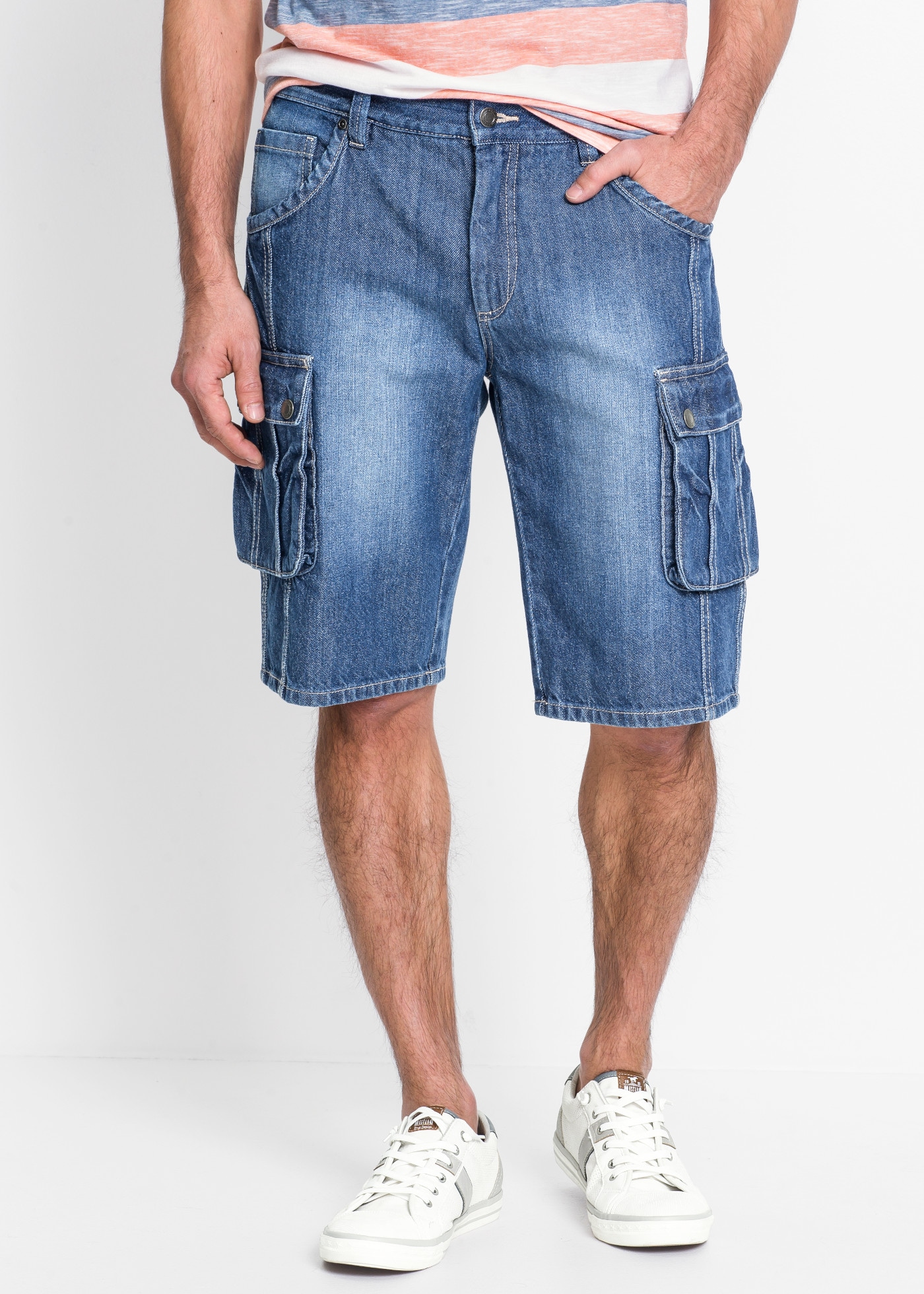 bonprix Bermudas  mit Used-Effekt, regular fit, aus Baumwolle