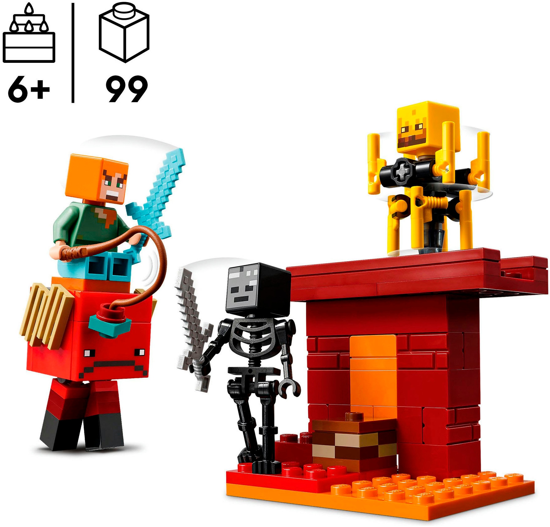 LEGO® Konstruktionsspielsteine »Das Lava-Duell im Nether (21266), LEGO Minecraft« Made in Europe