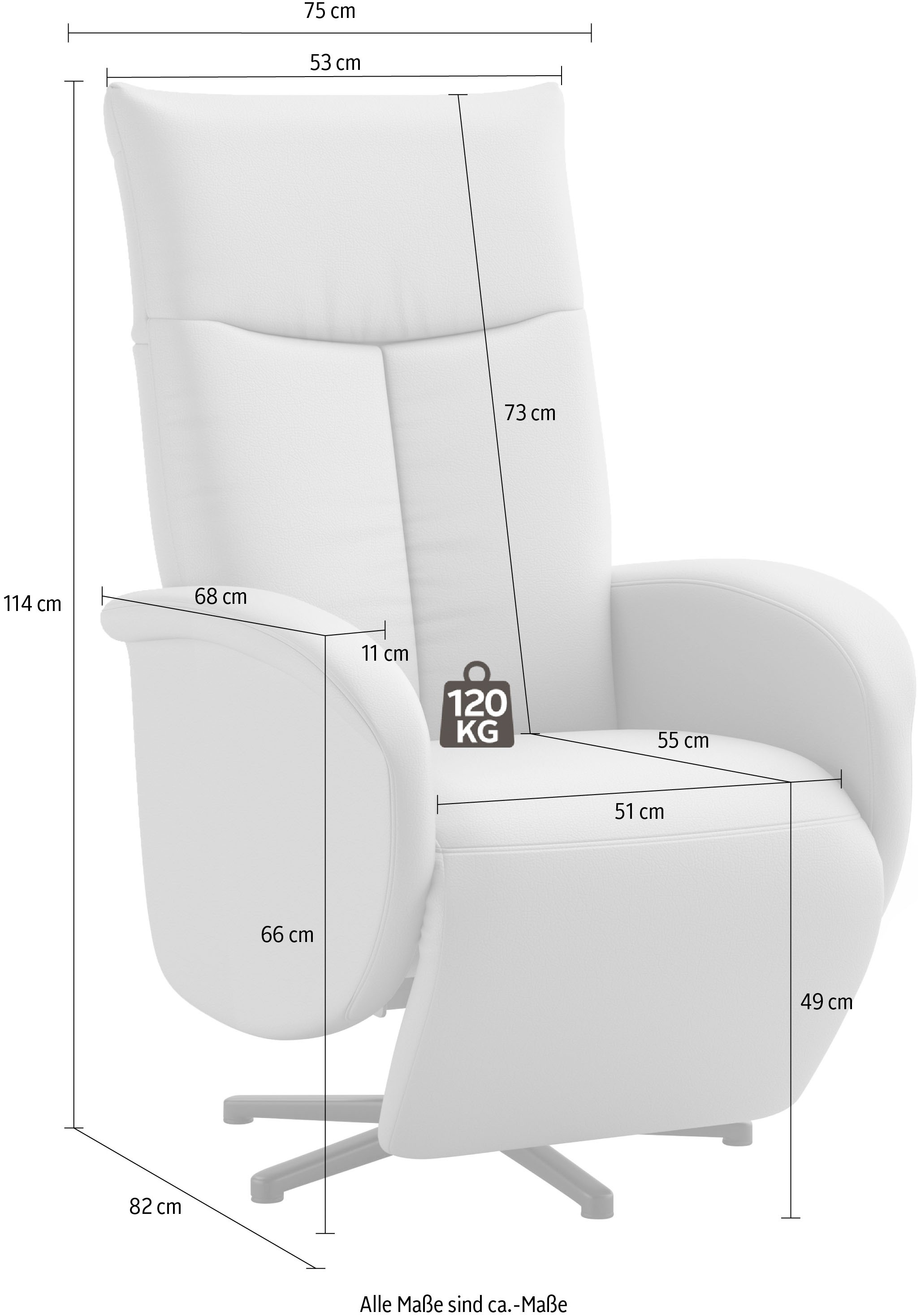 sit&more Höhe Armlehne 66 cm, wahlweise mit Aufstehhilfe, 2 Motoren und Akku