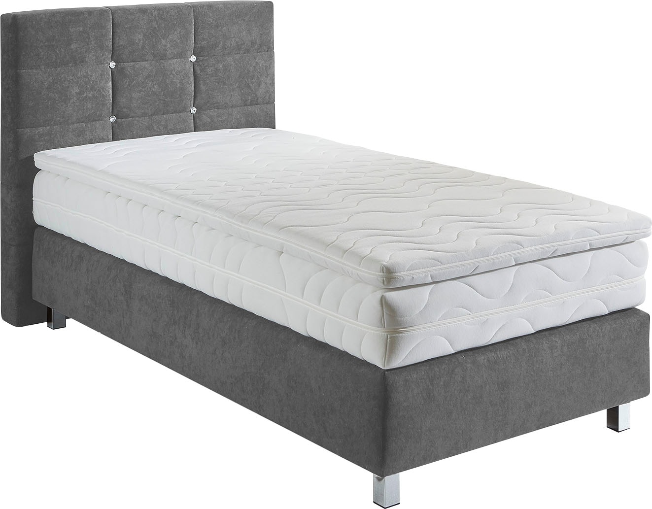 Westfalia Schlafkomfort Lit boxspring avec boutons effet cristal, avec ou sans surmatelas