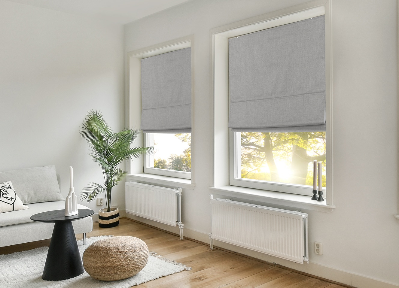 my home Rollo »RIOLA« verdunkelnd Blendschutz | Sichtschutz | Verdunkelung ohne Bohren freihängend Faltrollo in trendiger Leinenoptik NEUHEIT!