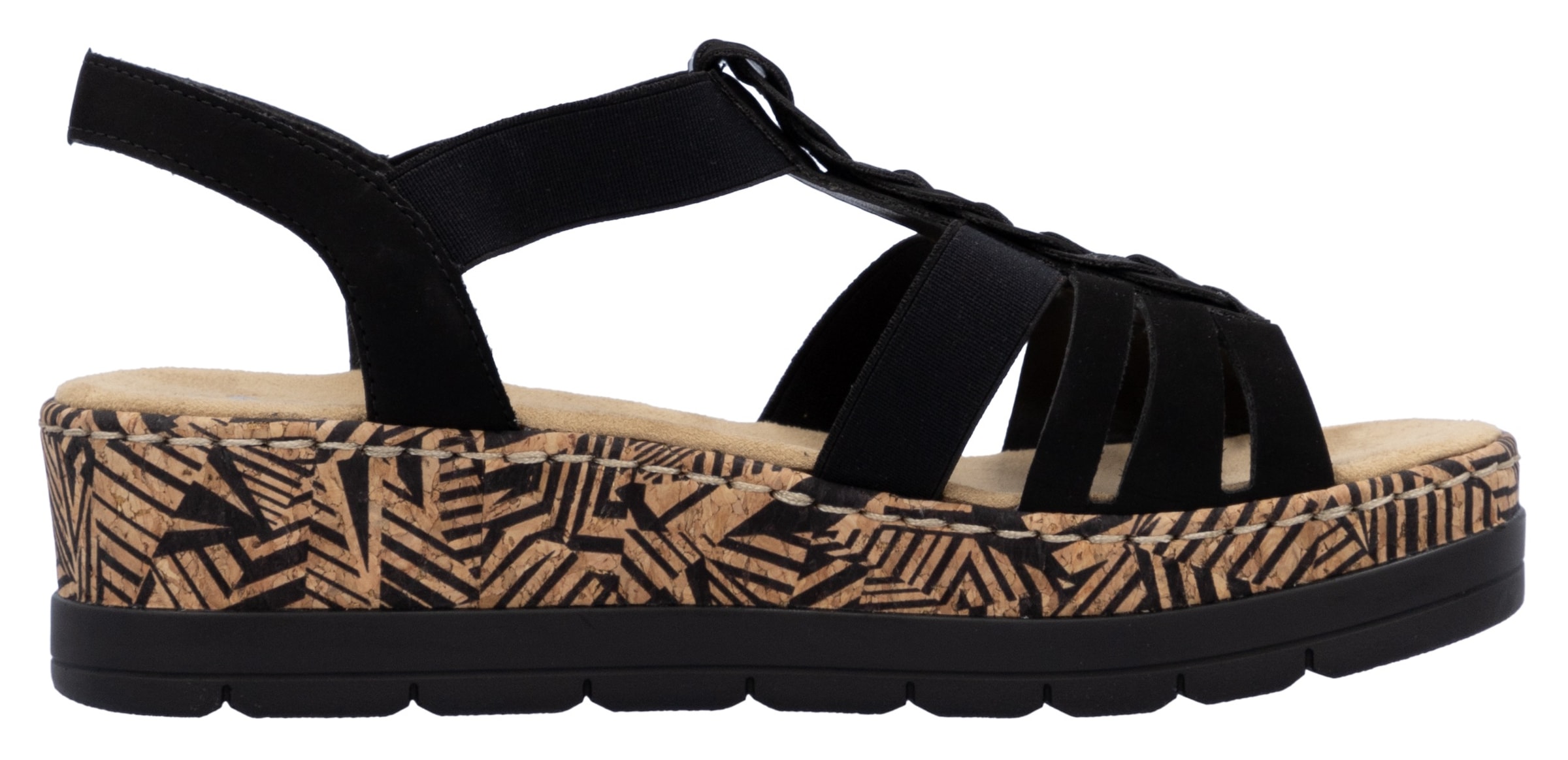 Rieker Sandales à plateforme  Sommerschuh, Urlaubschuh, Sandalette mit dekorativem Schmuckelement