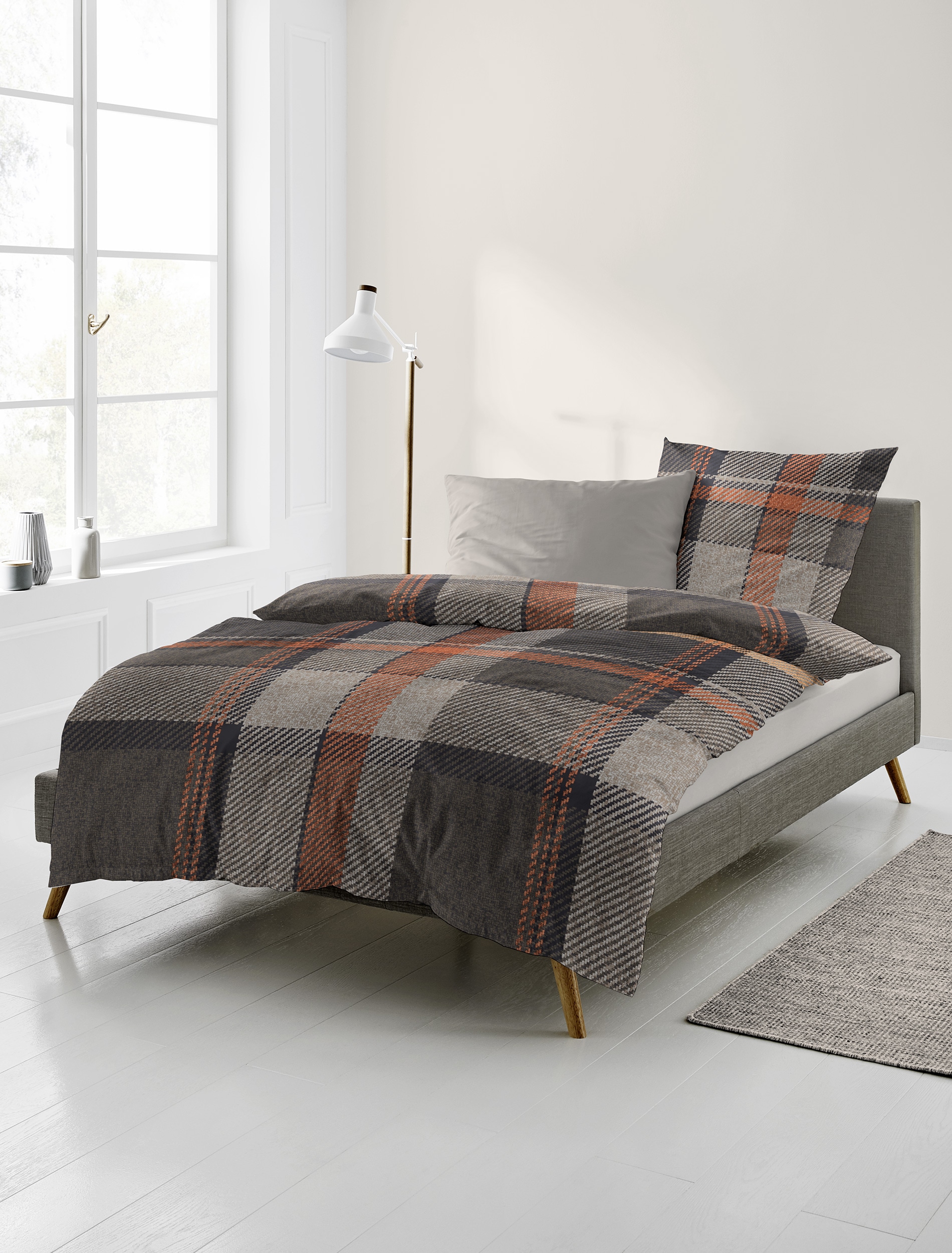 BIERBAUM Linge de lit »4046« 2 cuis en renfort et flanelle 100% coton, doux et moelleux