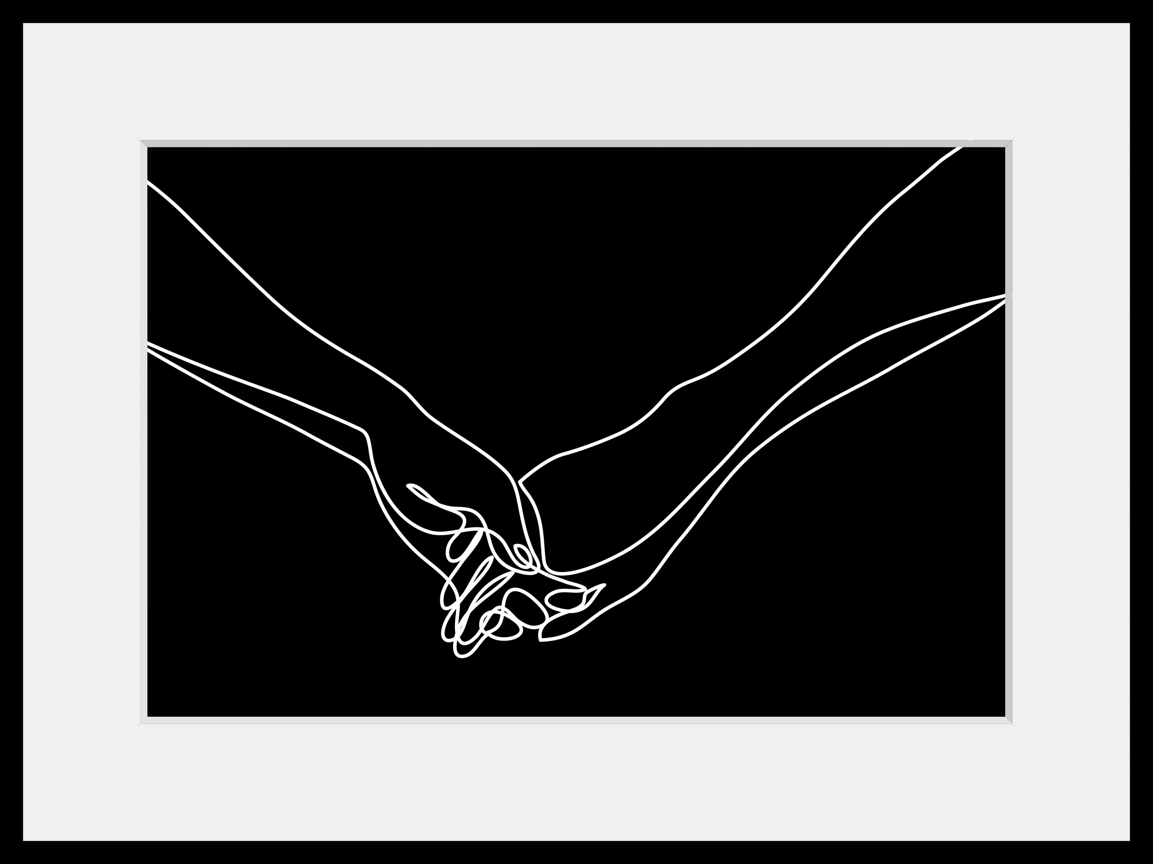queence Bild »I wanna hold your hand« Bilder von Liebespaaren | Frau | Kunst | Mann | Schwarz-Weiss 1 Stk. tlg. HD Premium Poster-Druck inkl. Holzrahmen