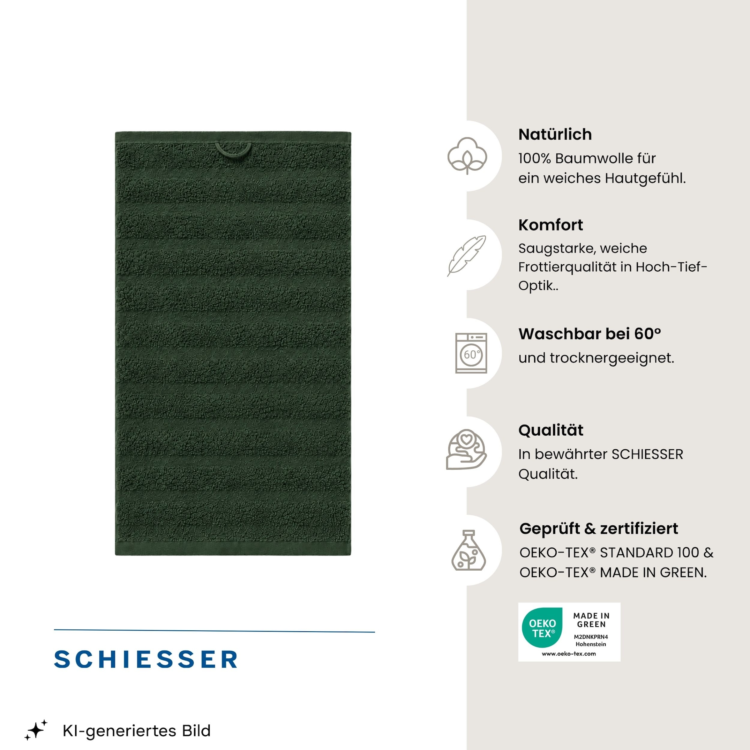 Schiesser Serviettes »Neapel aus 100% Baumwolle mit eleganter Hoch-Tief-Optik« OEKO-TEX® MADE IN GREEN