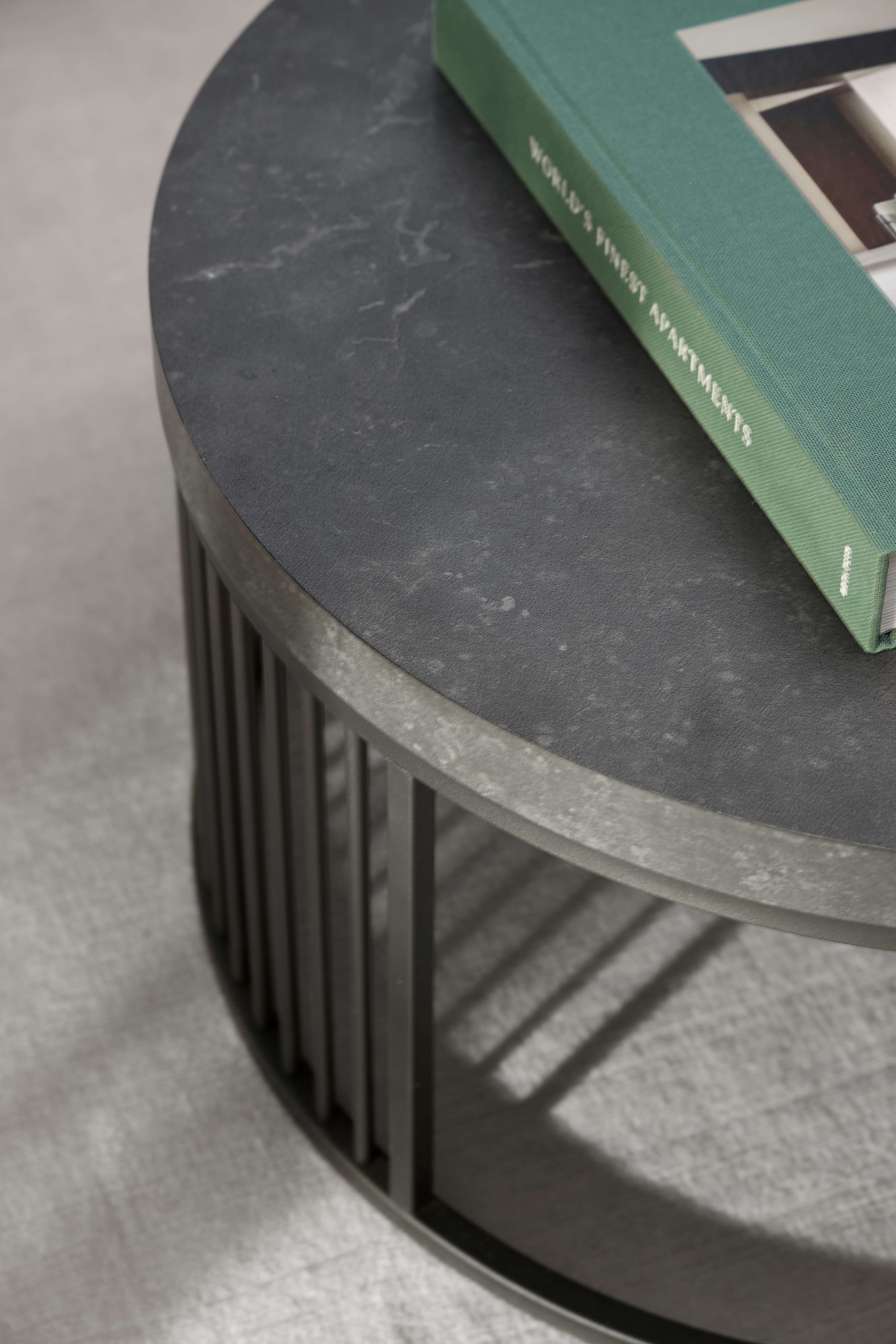 ACTONA GROUP Table basse »Strington« table basse ronde, Izmir mat noir rugueux mélamine, Ø65x35cm