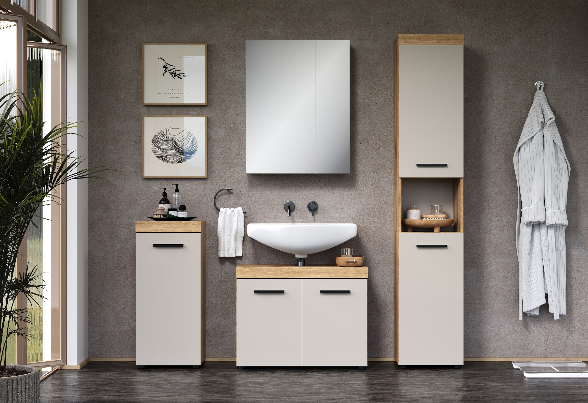 welltime Badkommode »Isera« 1 Stk. tlg. Unterschrank mit 1 Tür und 1 Einlegeboden – (B/T/H) 36/31/81 cm