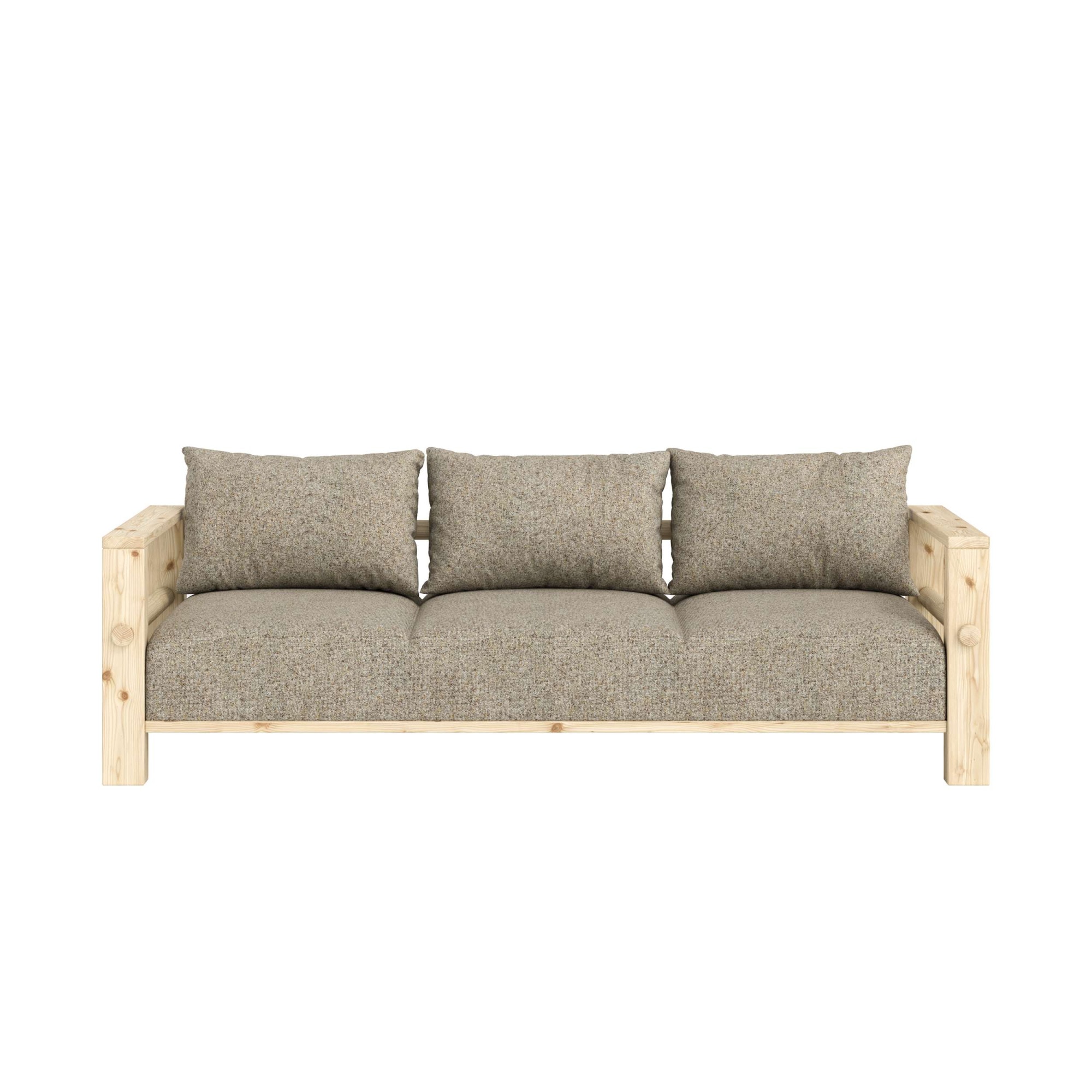 Karup Design Canapé »Bare Sofa, Schlafsofa mit Boxspring, 3-Sitzer, Couch, Bettfunktion« Matelas boxspring avec ressorts, 3 coussins dorsaux, fabriqué en Europe