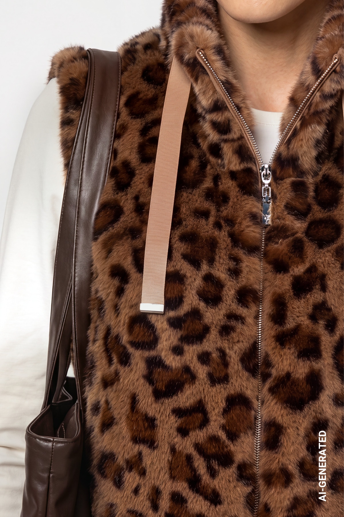 Monari Fellimitatweste »Weste Leo fake fur« Regular fit mit Stehkragen
