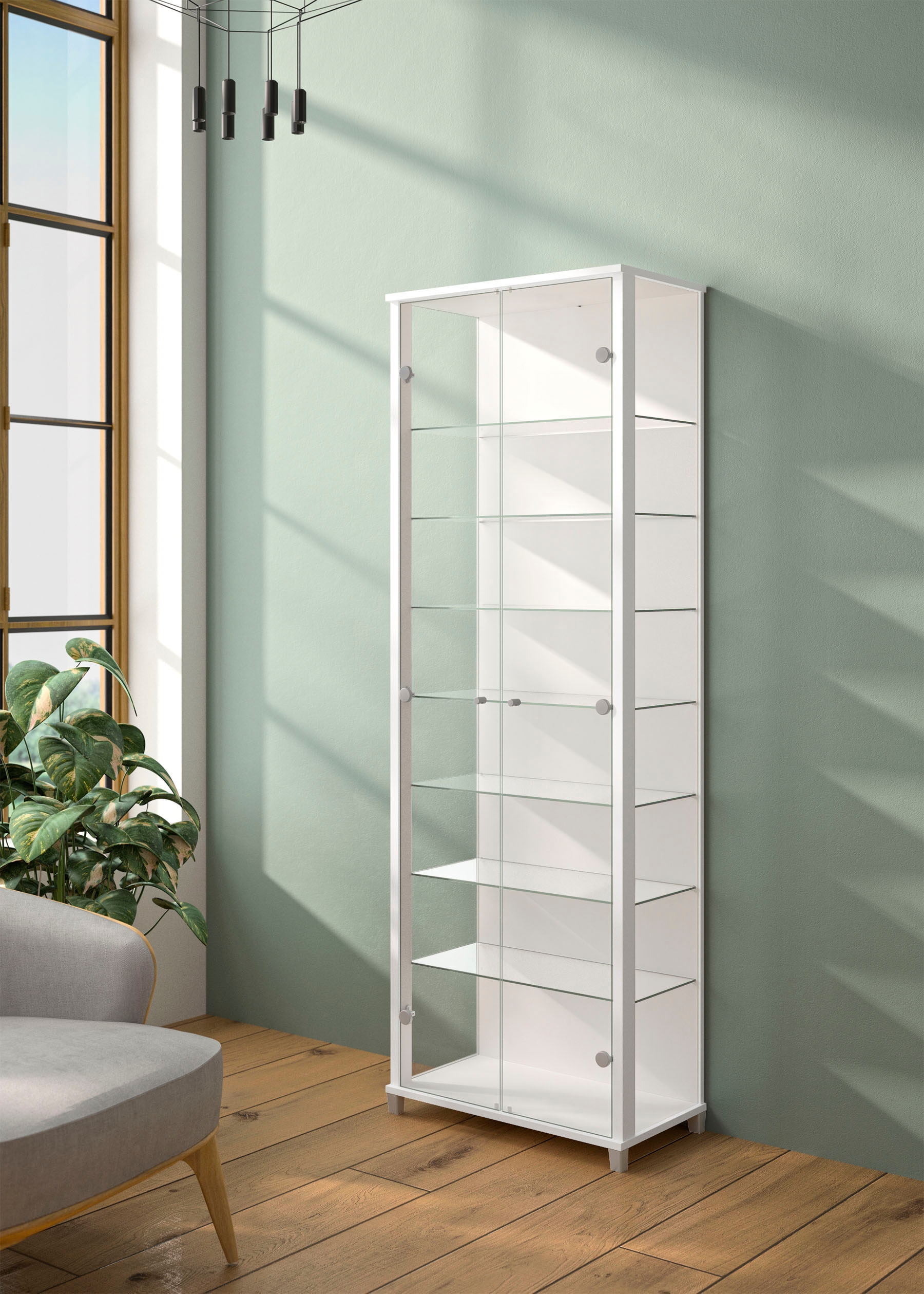 fif möbel Vitrines »Optima« Standvitrine, 2 Glastüren, 7 Böden, vielseitig, perfekt für Sammler