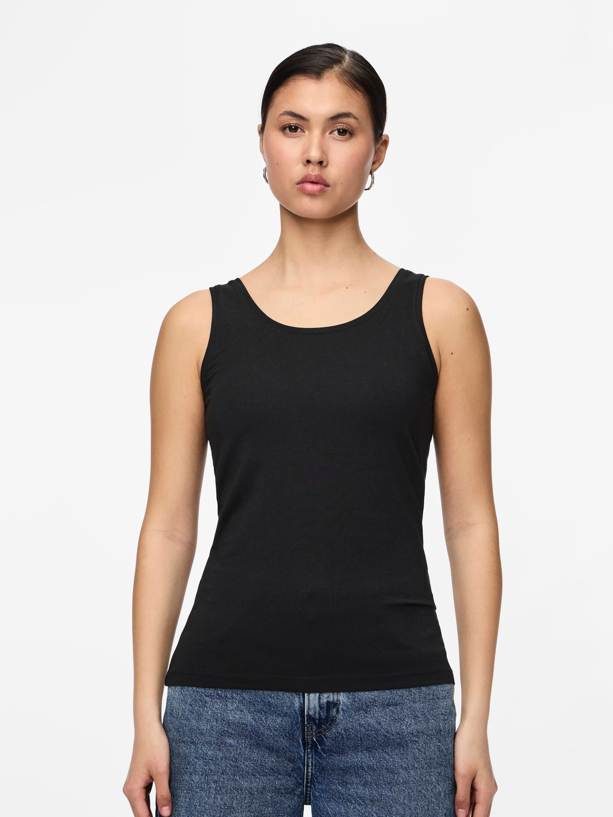 pieces Débardeur »PCSIRENE TANK TOP JRS NOOS« Mélange de coton, coupe slim