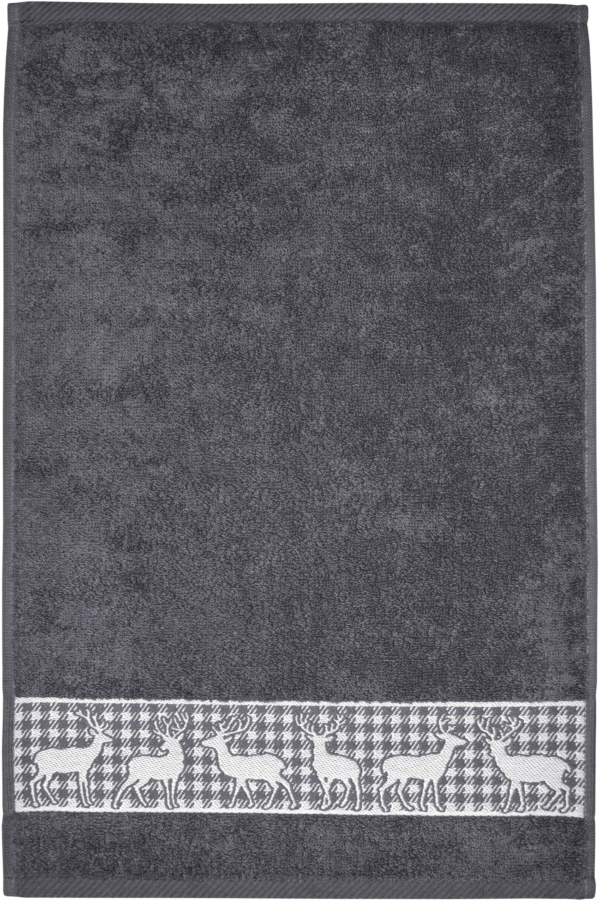 Dyckhoff Gästehandtücher »Hirschparade« Made in Germany (6 Gästetücher)