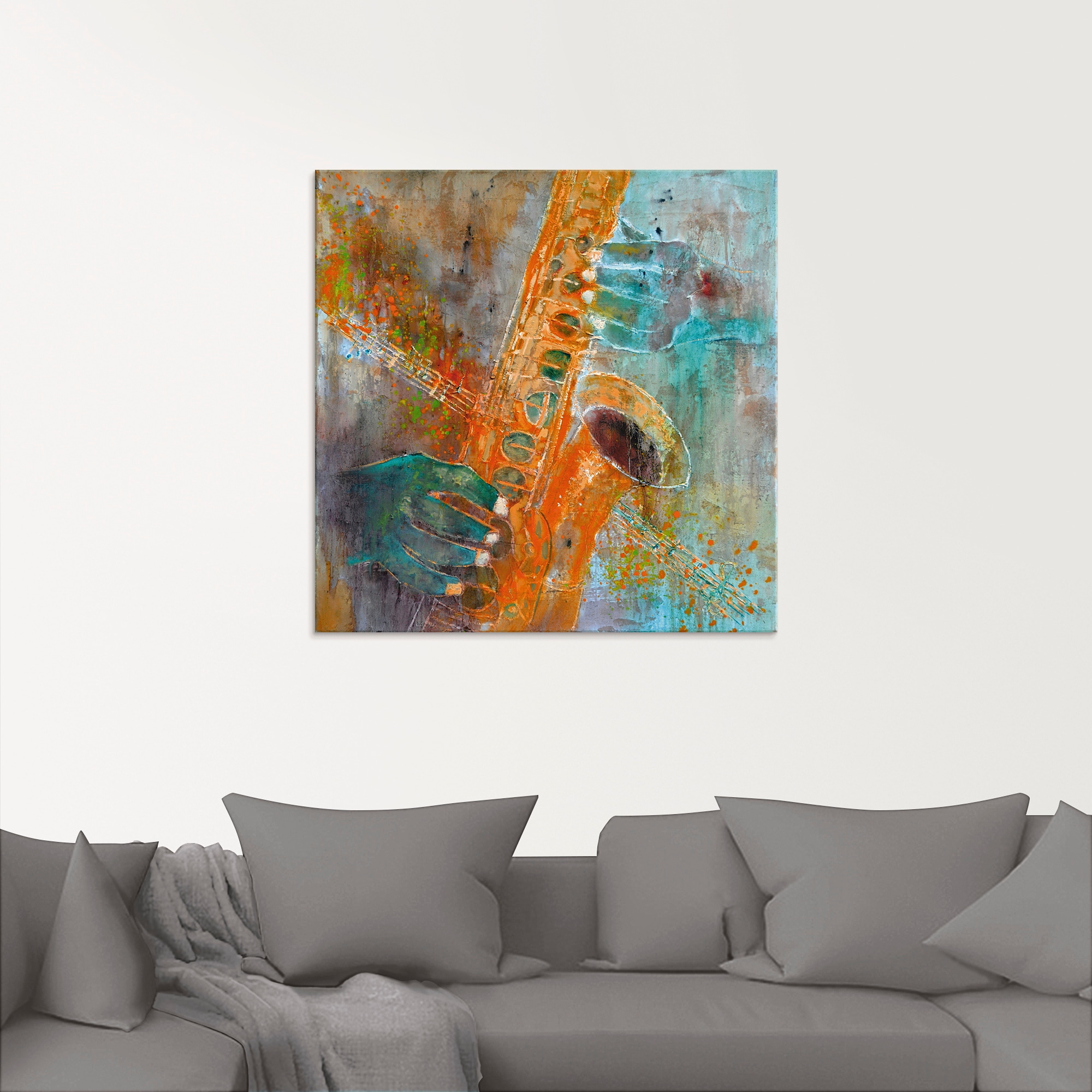 Artland Tableau en verre »Ein Saxofon« Instruments 1 cuis tlg. disponible en différentes tailles